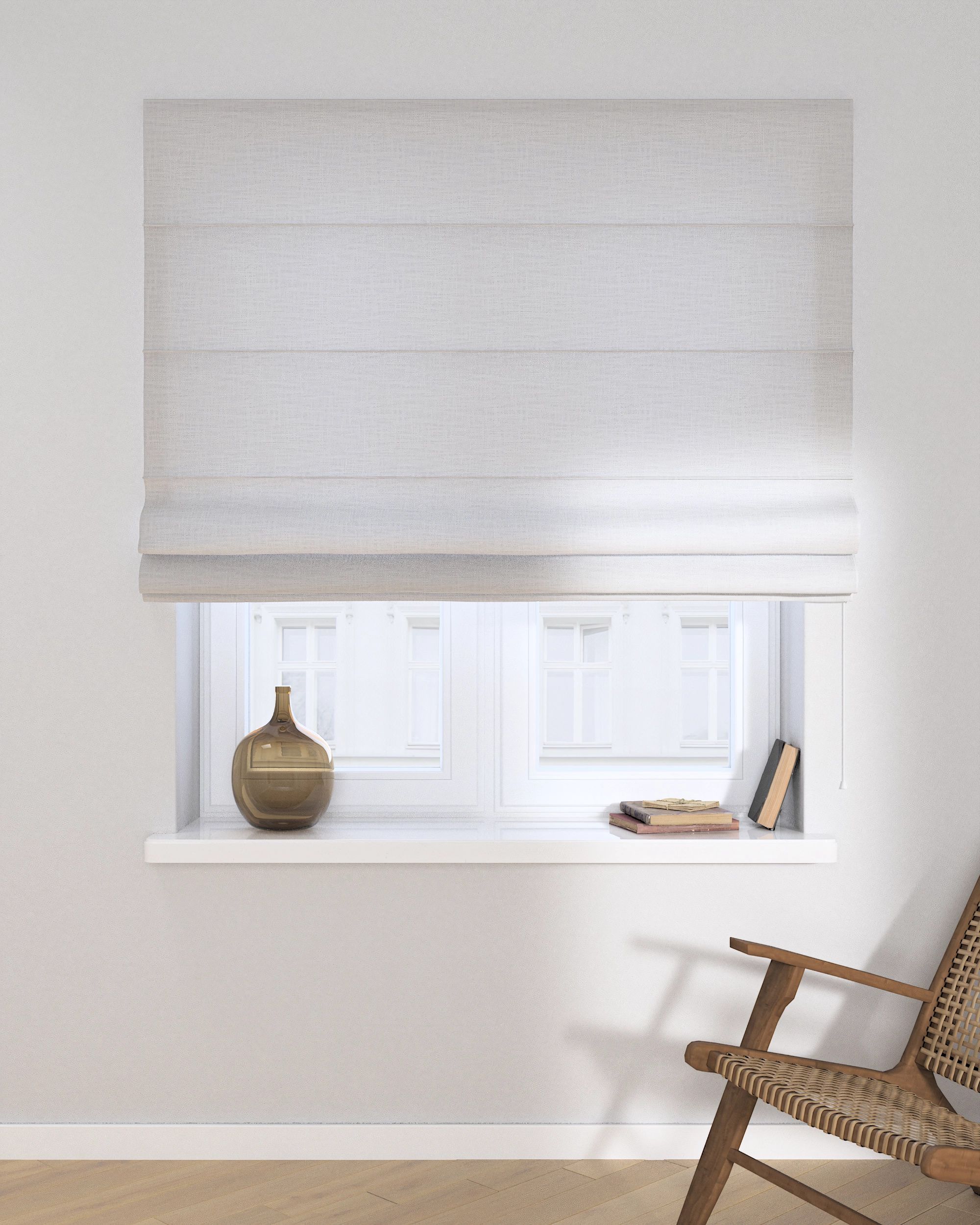 Capri Roman blind colour white fabric structured (hover)