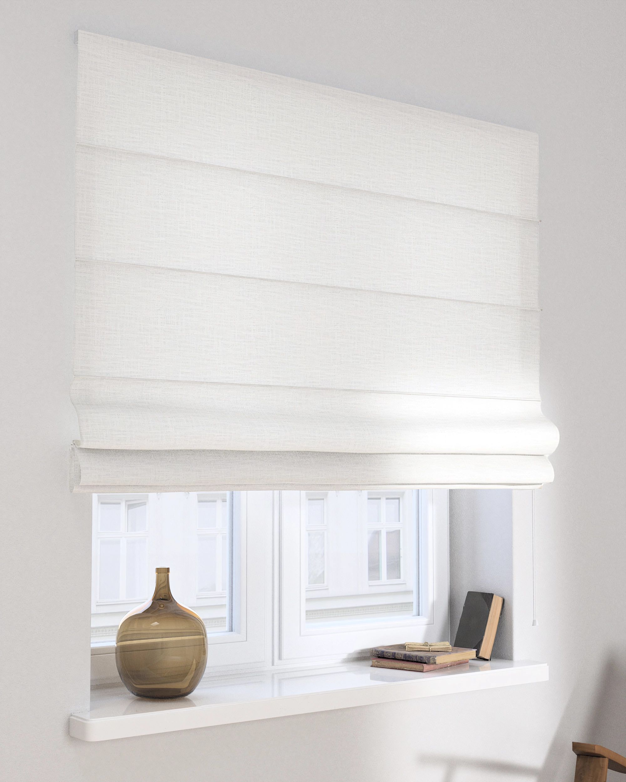 Capri Roman blind colour cream fabric structured