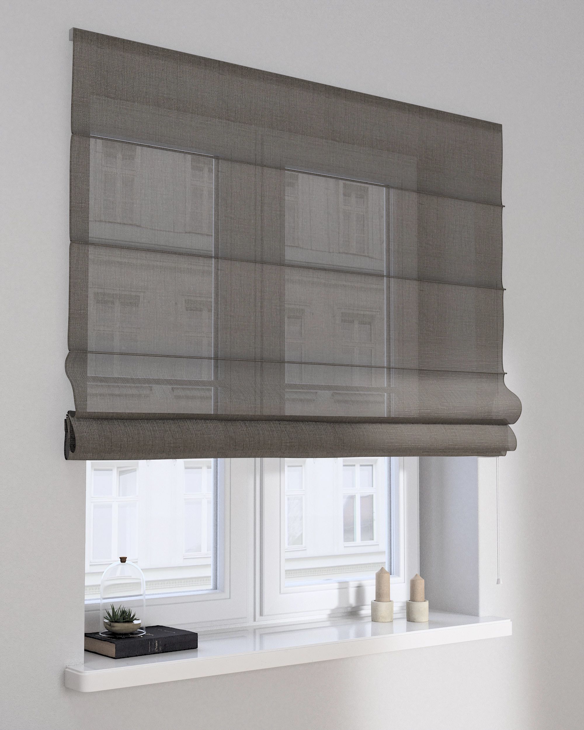 Capri Roman blind colour grey fabric semi-sheer, structured (hover)