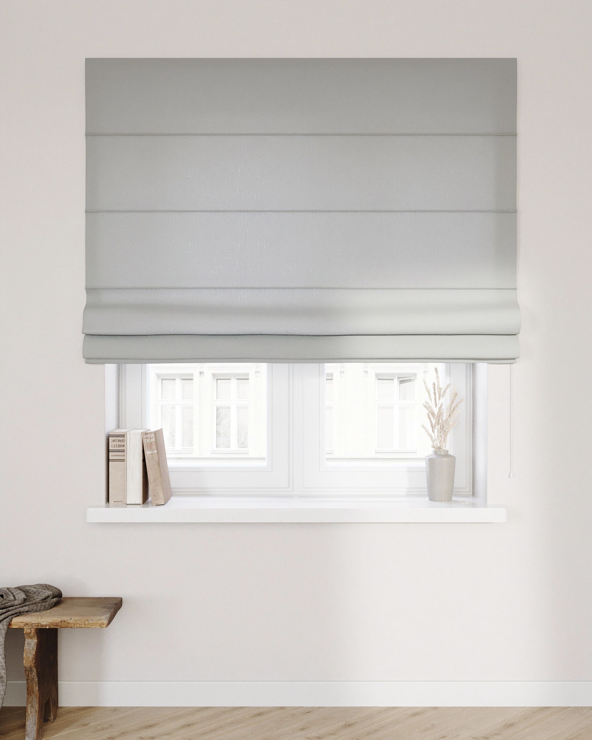 Capri Roman blind colour grey fabric semi-sheer, structured (hover)