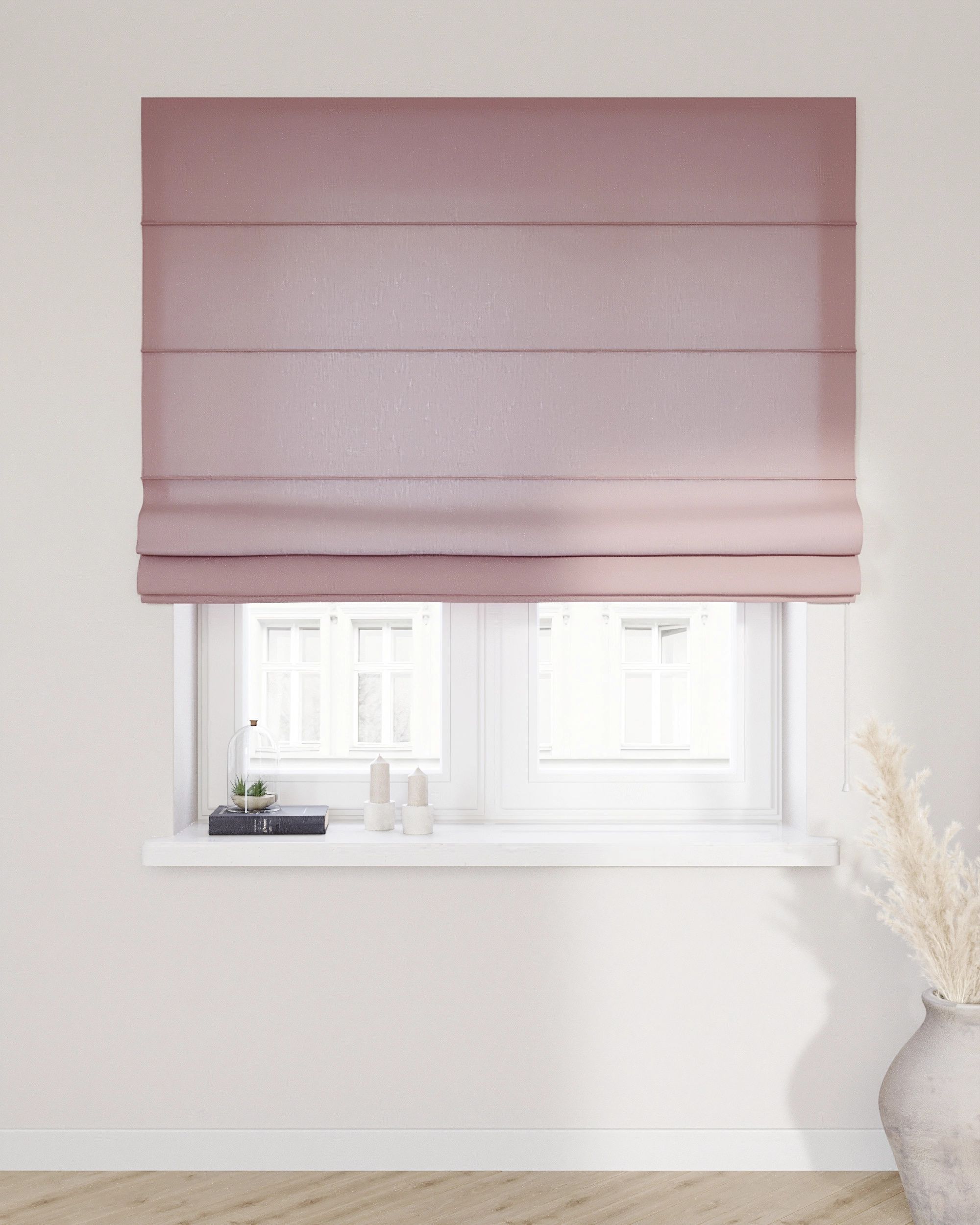 Capri Roman blind colour pink fabric semi-sheer, structured (hover)