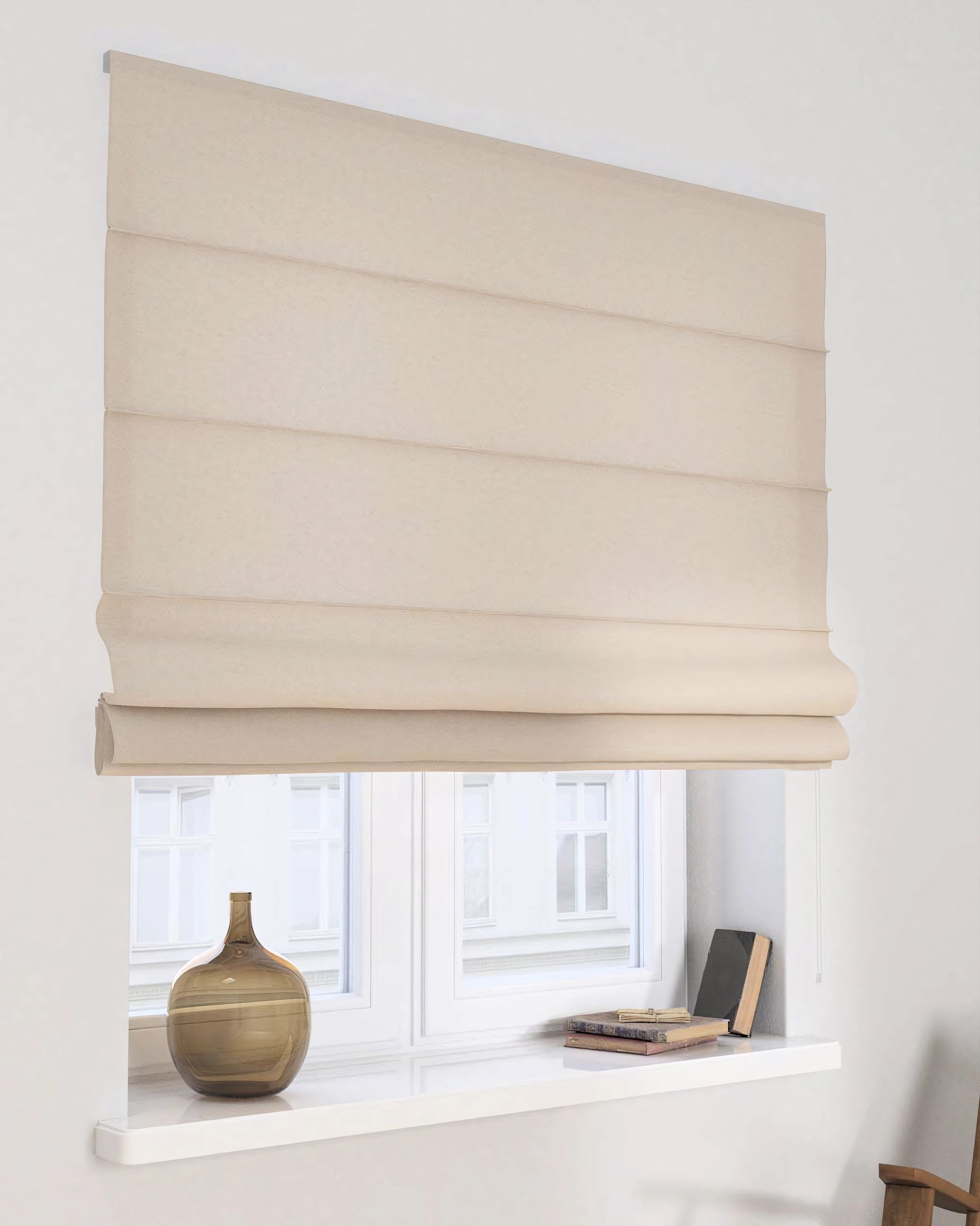 Capri Roman blind colour beige fabric structured