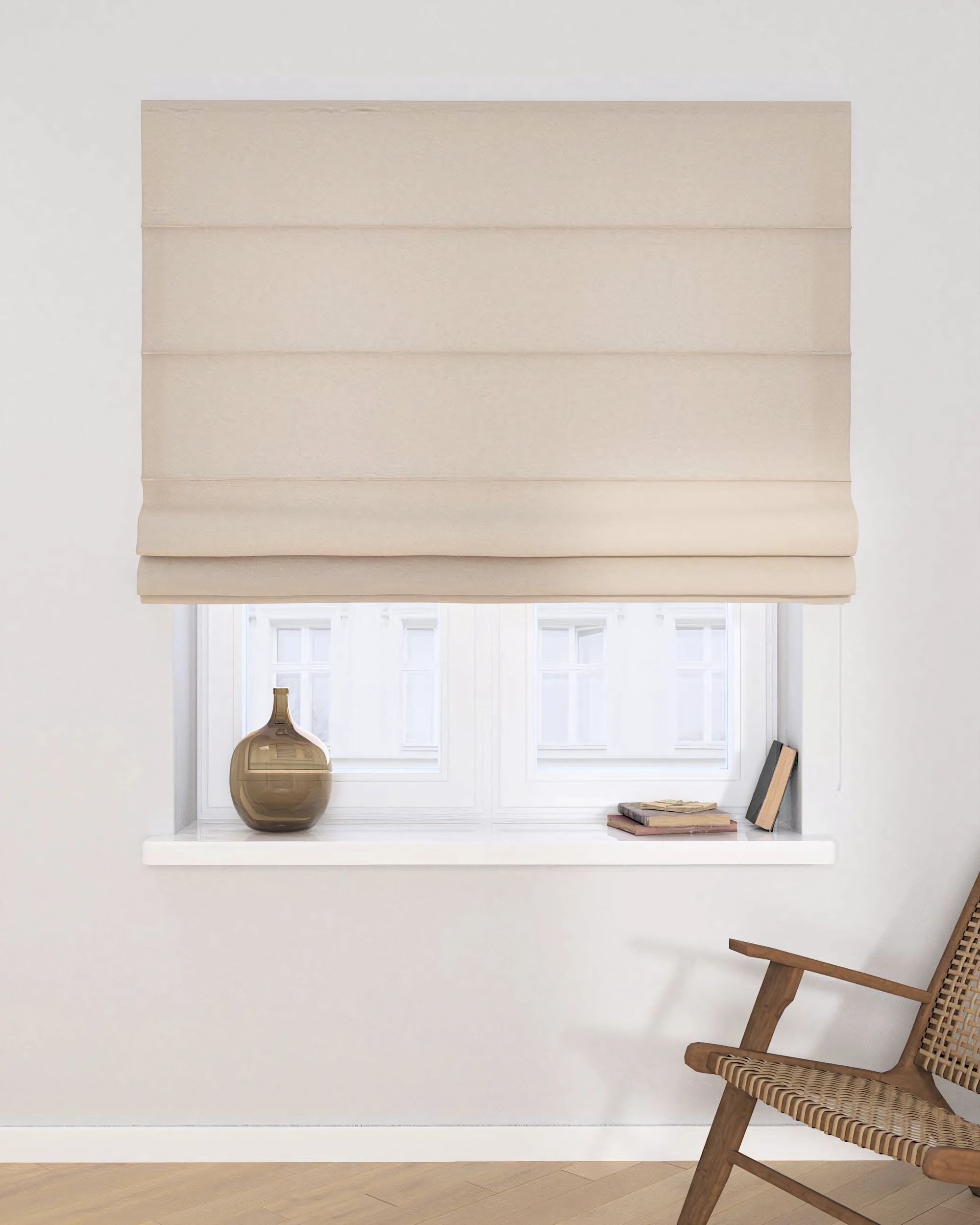 Capri Roman blind colour beige fabric structured (hover)