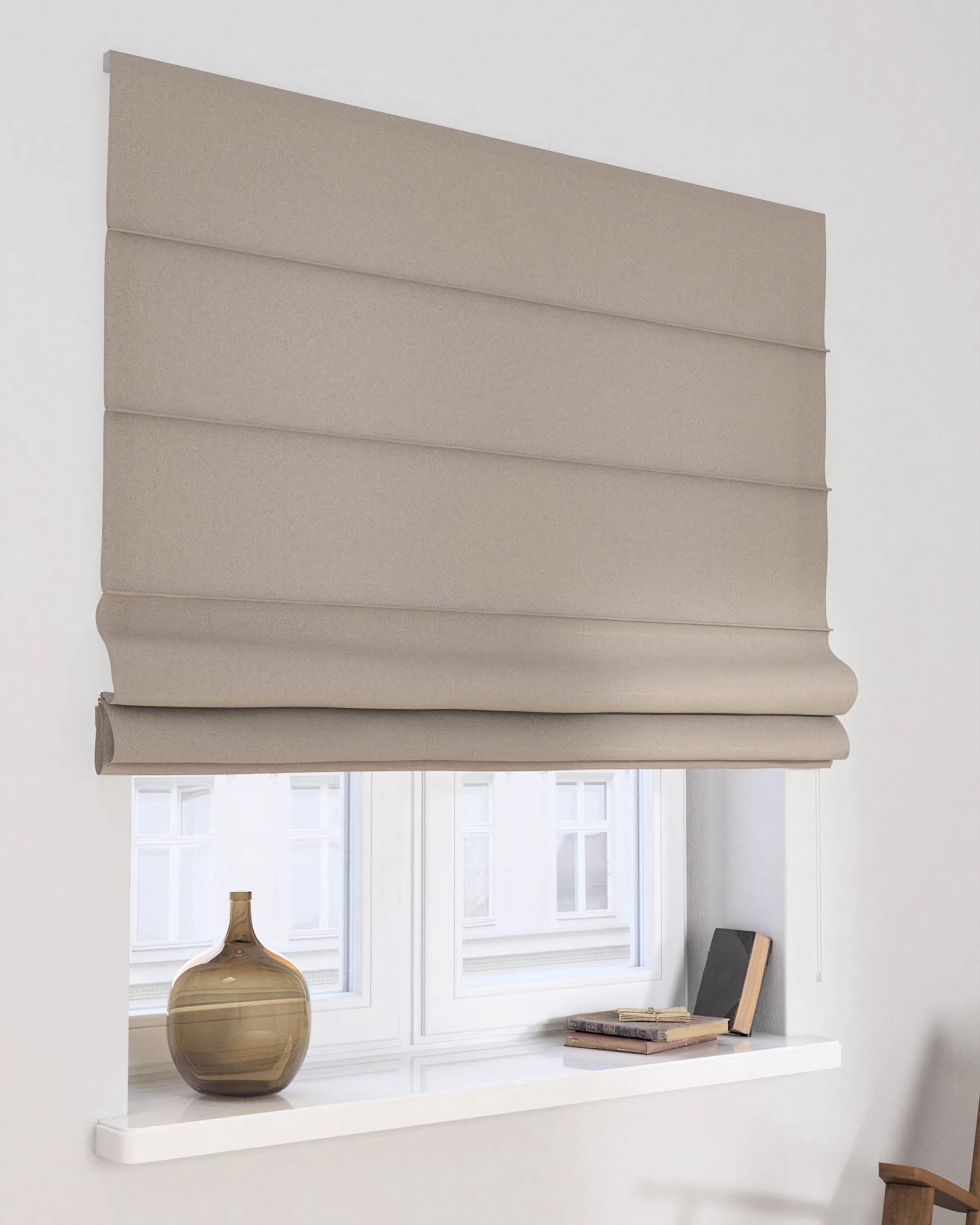 Capri Roman blind colour beige fabric structured