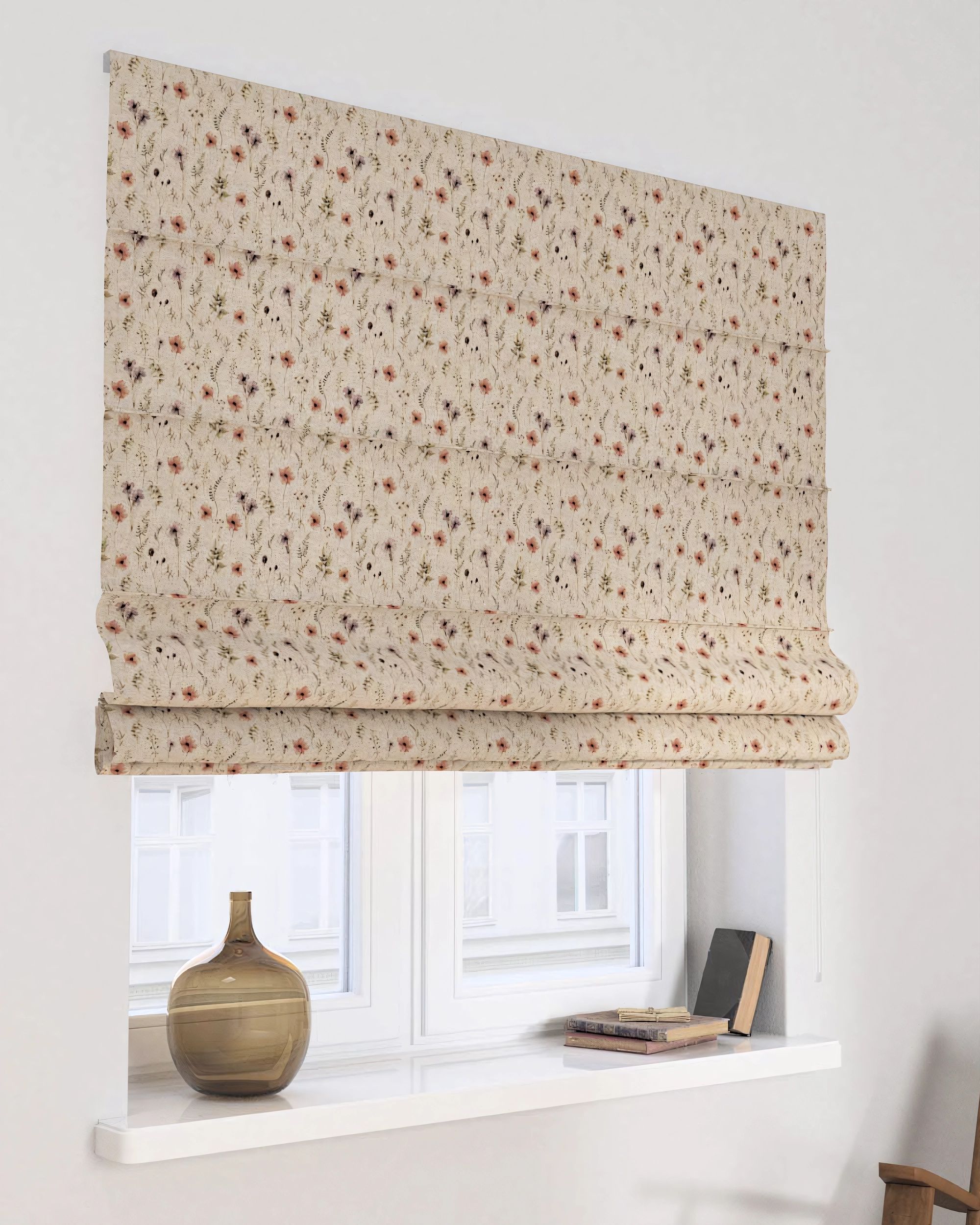 Capri Roman blind colour multicolour fabric structured, patterned