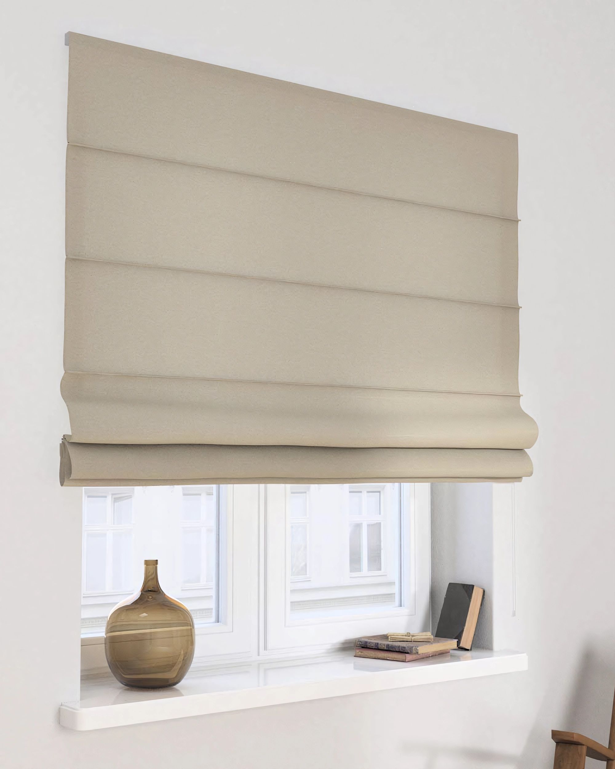 Capri Roman blind colour beige fabric structured