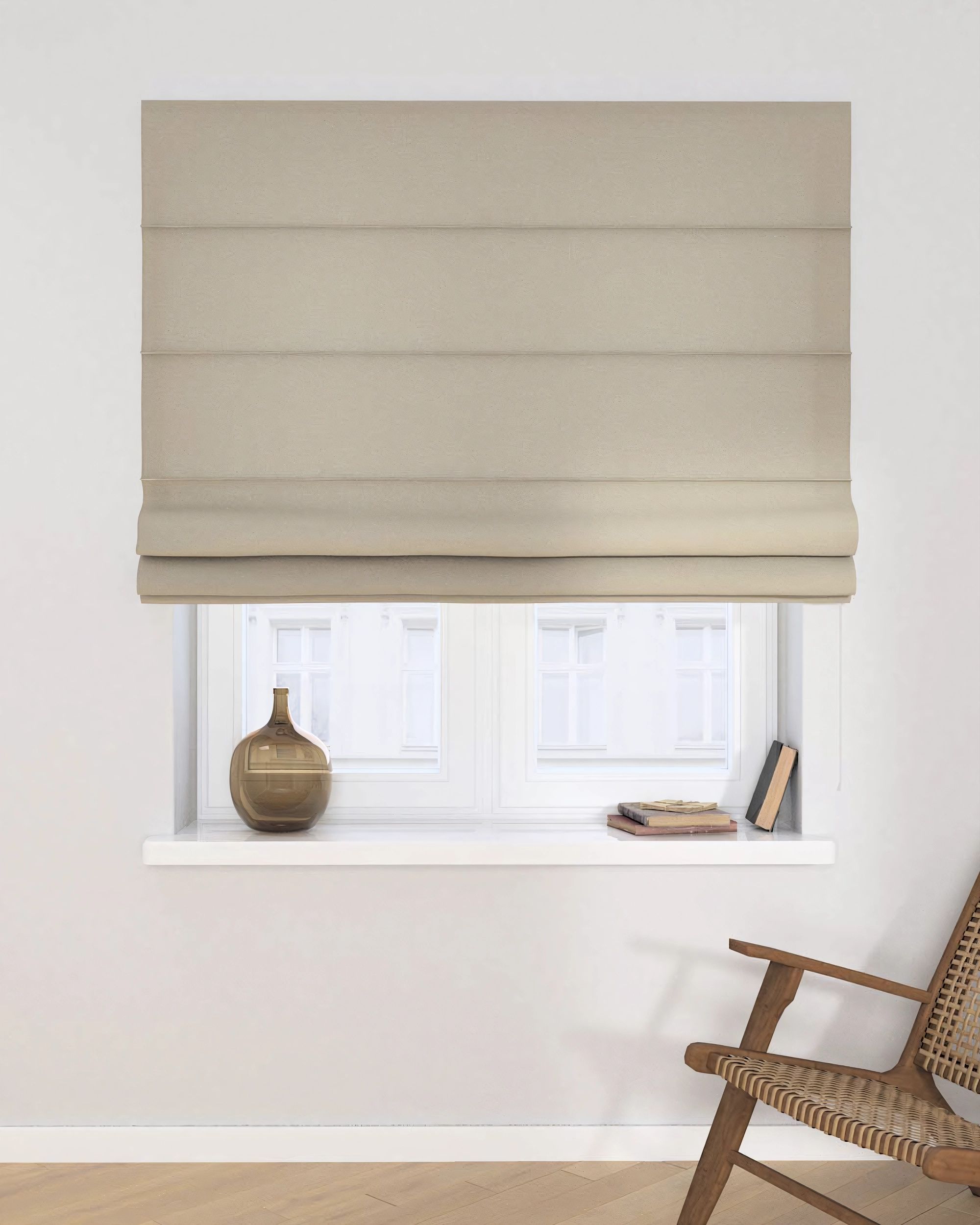 Capri Roman blind colour beige fabric structured (hover)