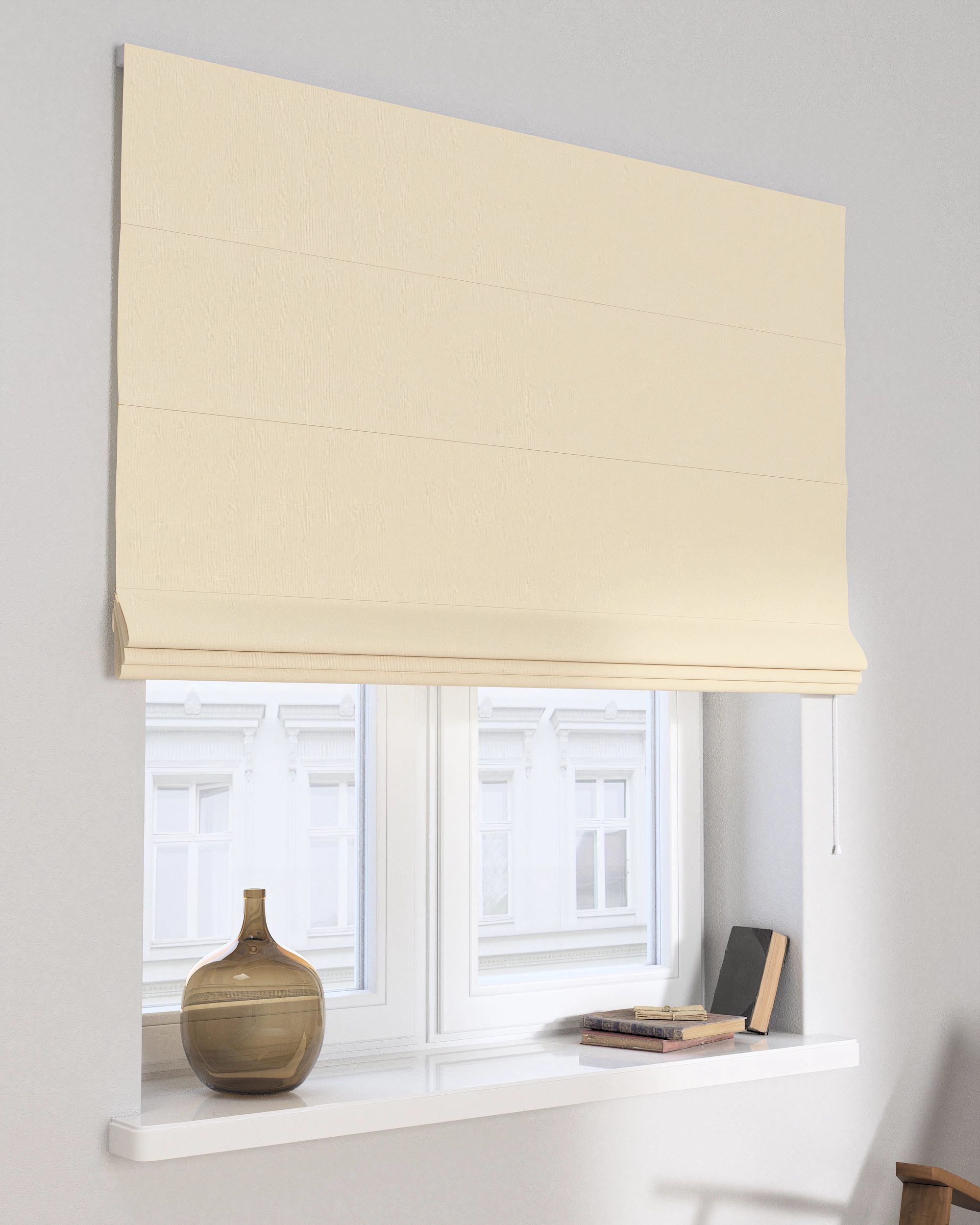 Capri Roman blind colour beige fabric blackout