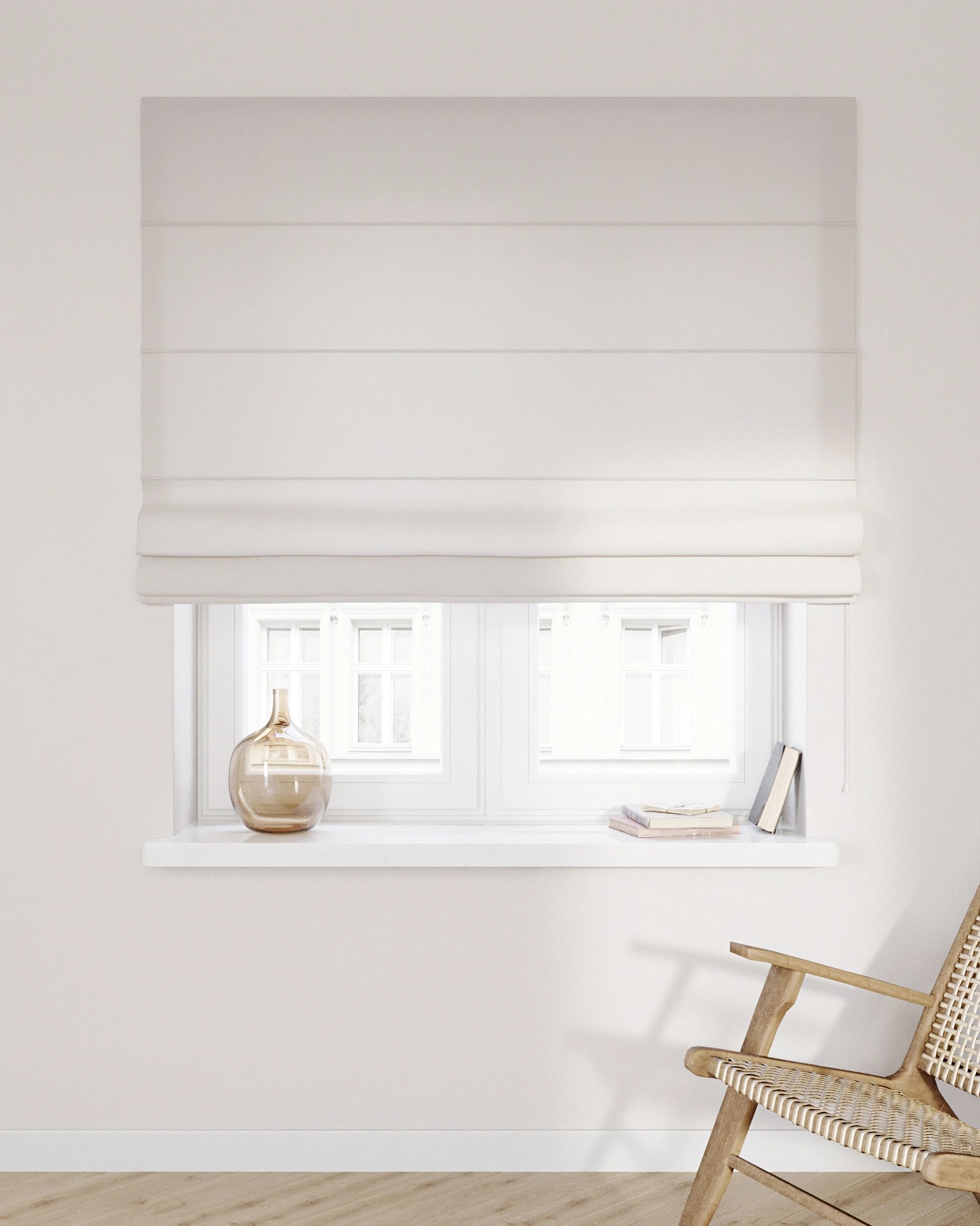 Capri Roman blind colour beige fabric semi-sheer, structured, linen (hover)