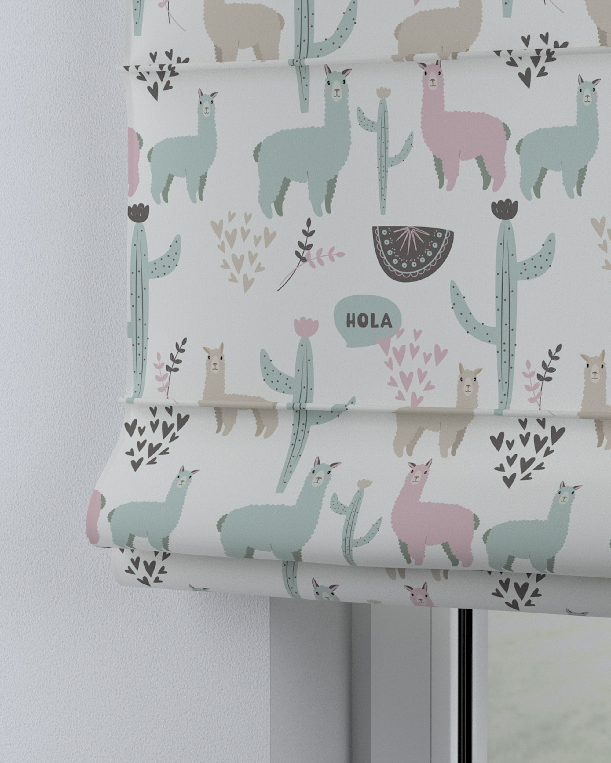 Capri Roman blind colour green fabric patterned (hover)