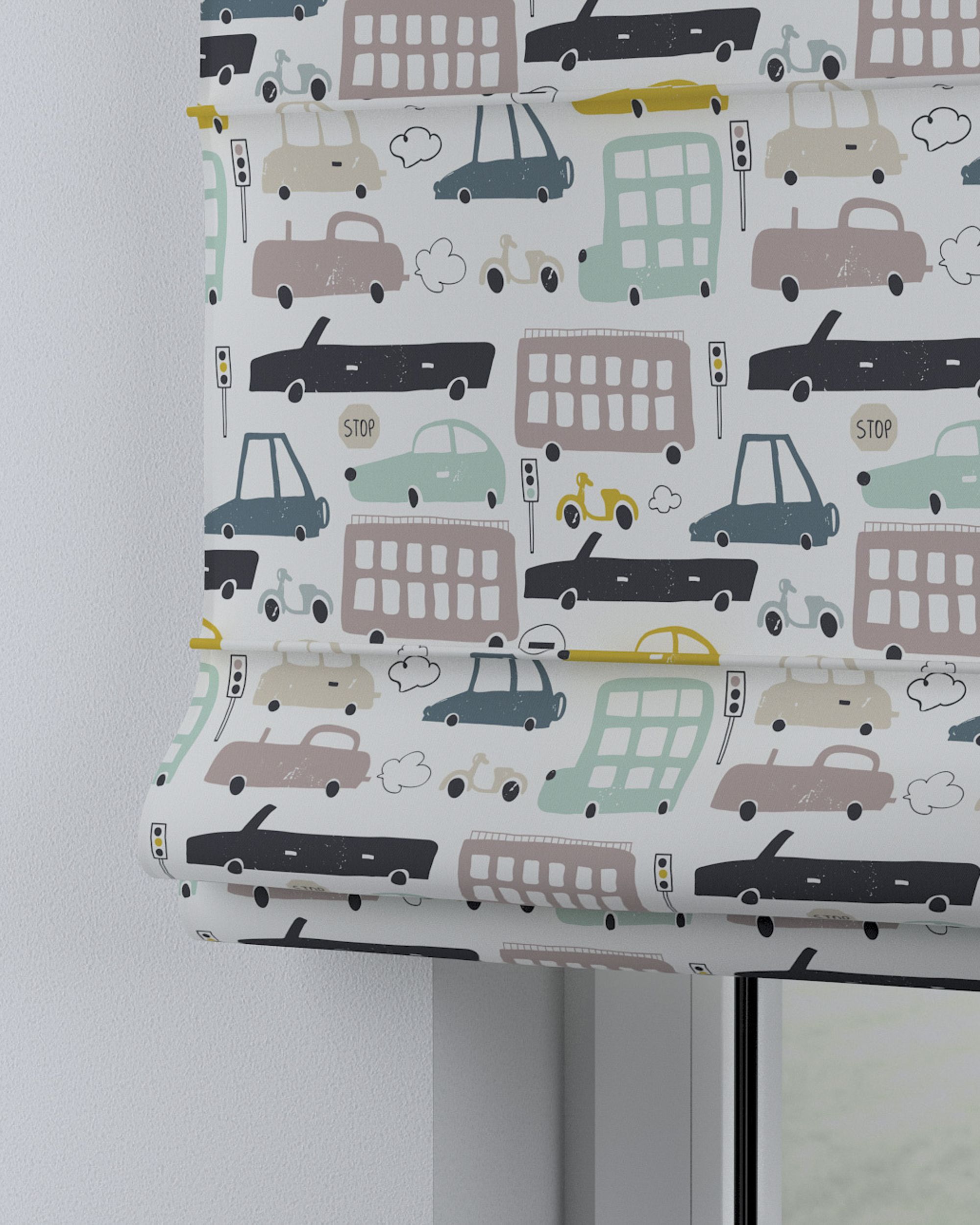 Capri Roman blind colour beige fabric patterned (hover)