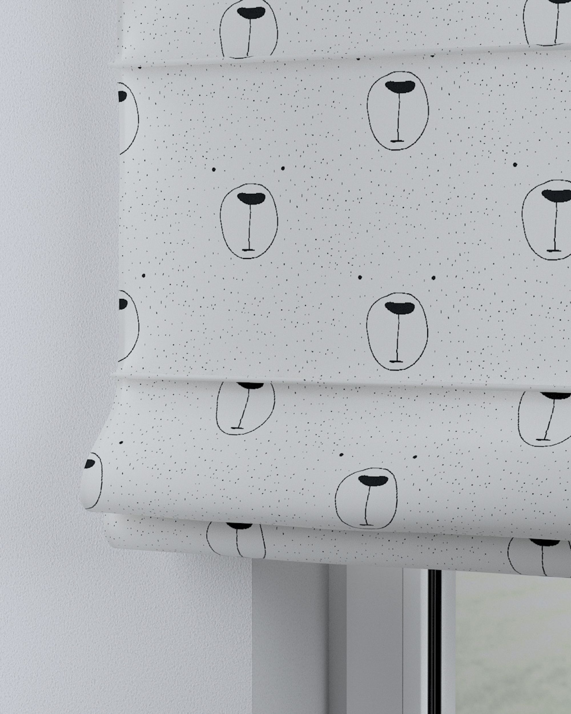 Capri Roman blind colour white fabric patterned (hover)