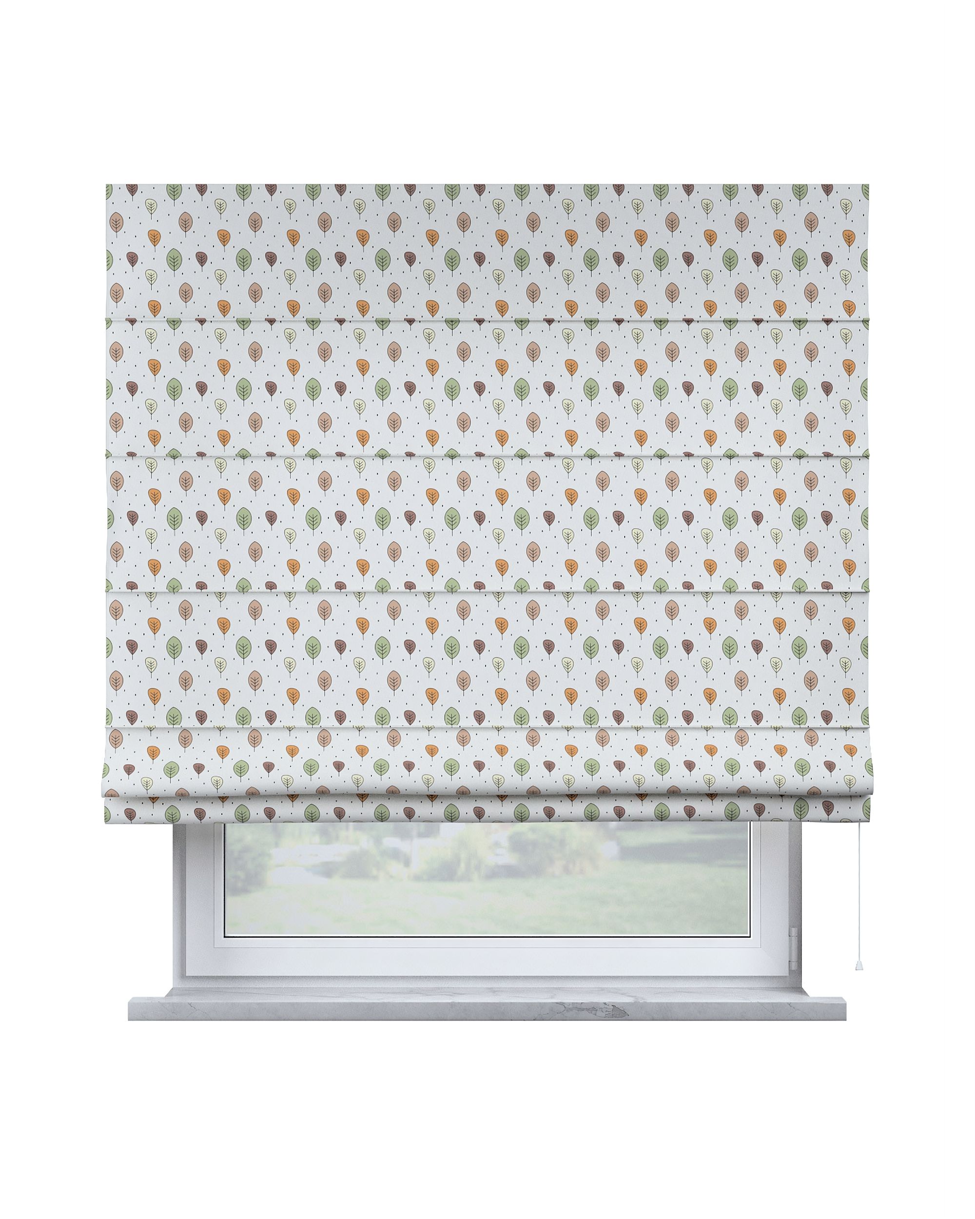 Capri Roman blind colour brown fabric patterned