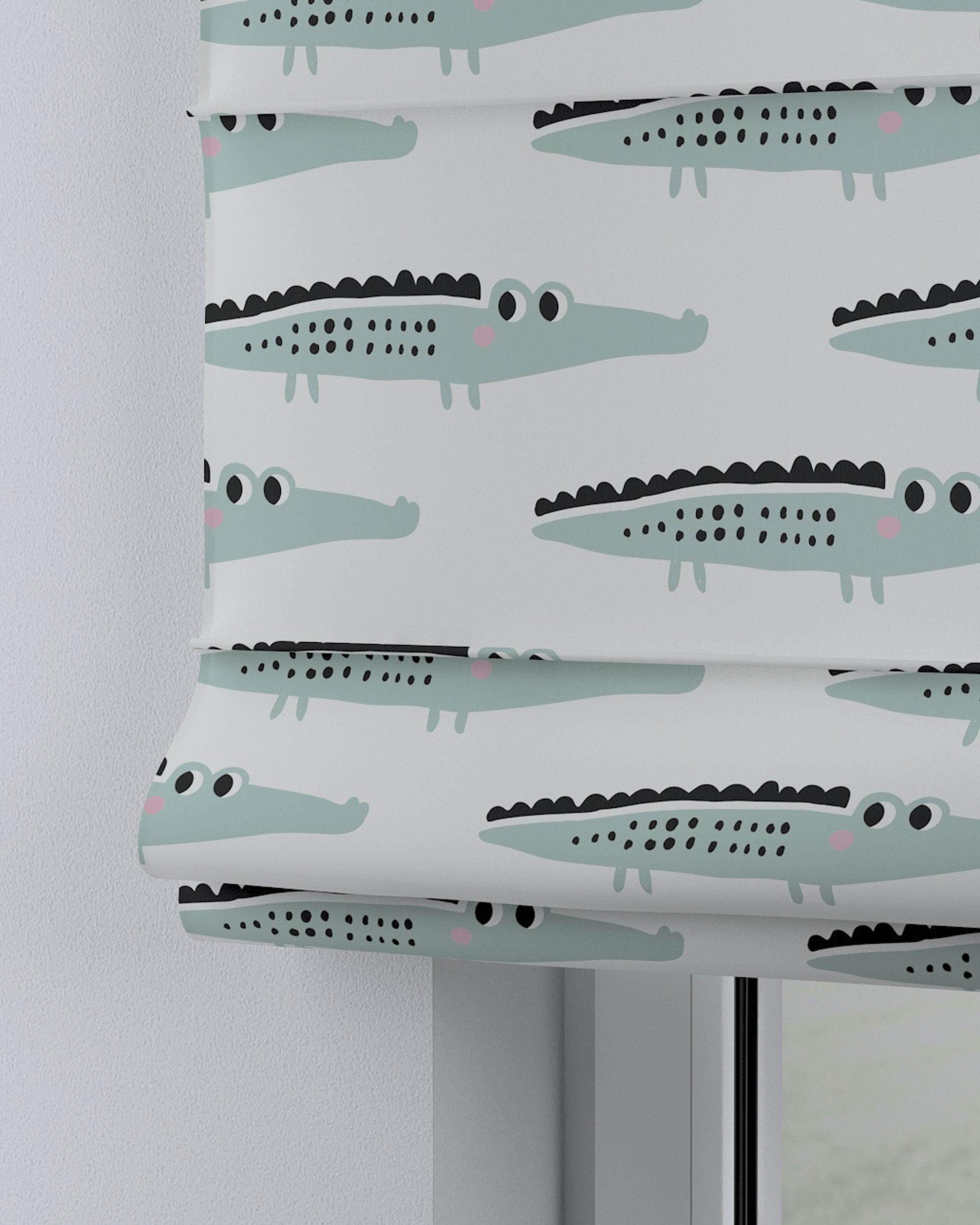 Capri Roman blind colour green fabric patterned (hover)