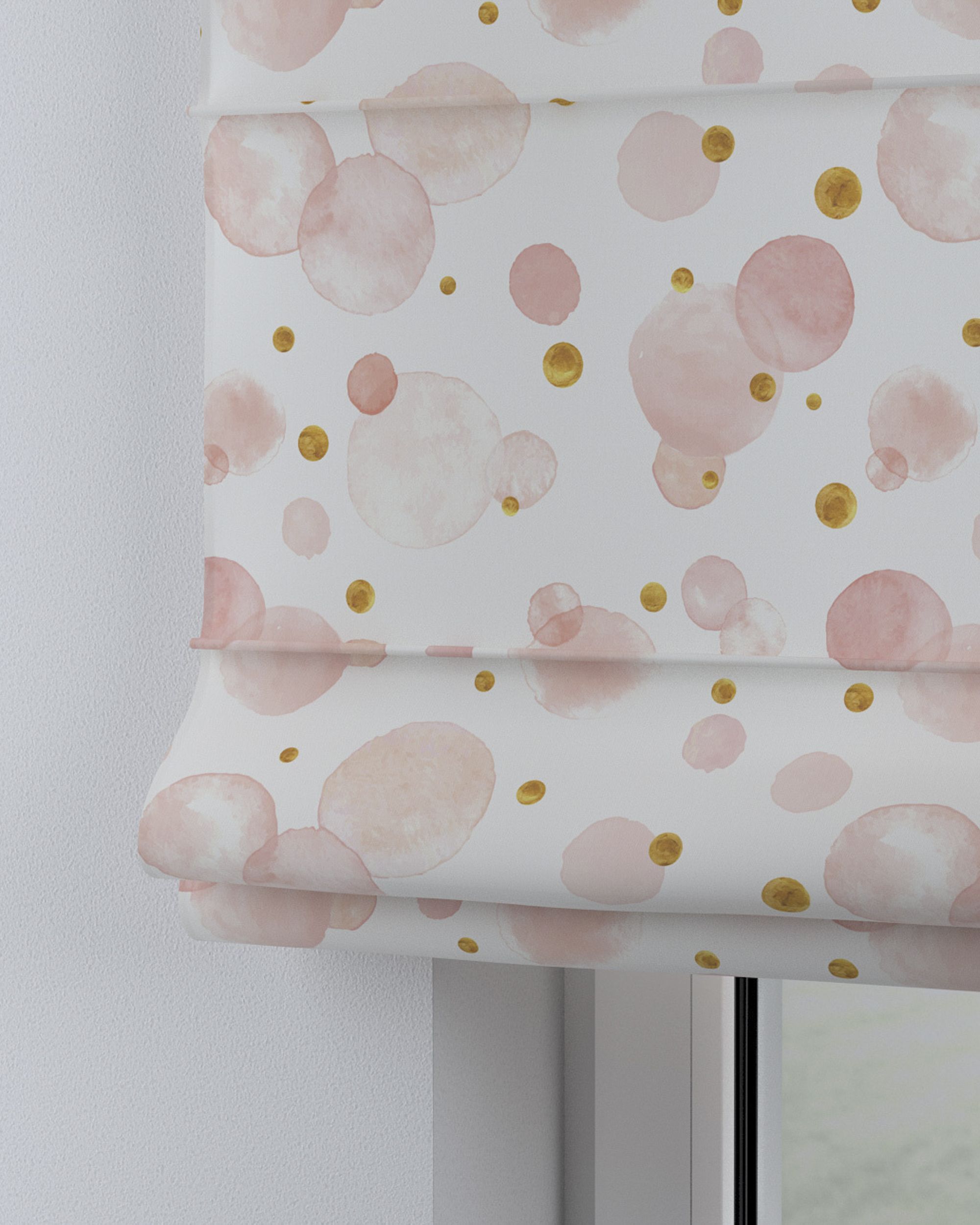 Capri Roman blind colour pink fabric patterned (hover)