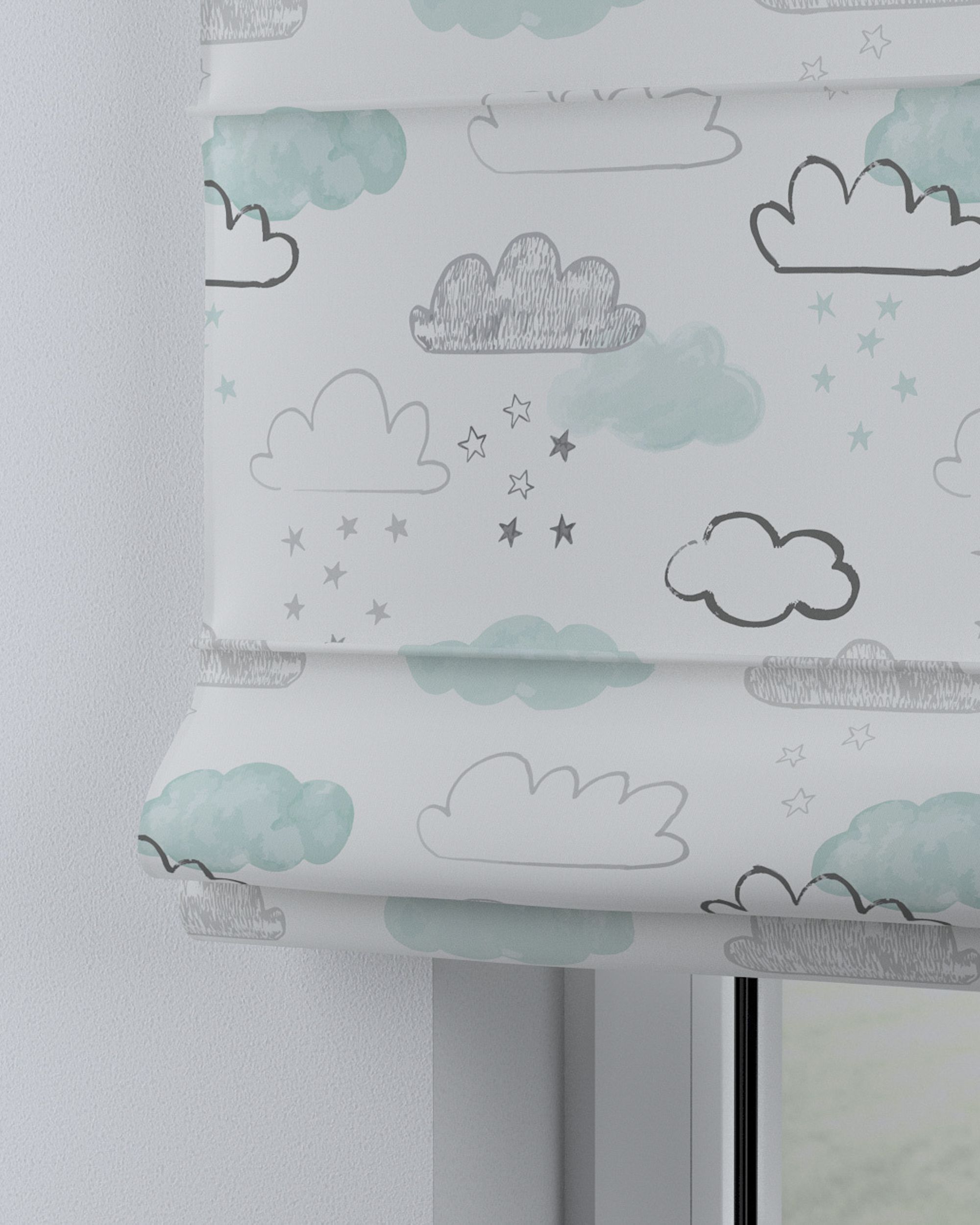 Capri Roman blind colour white fabric patterned (hover)