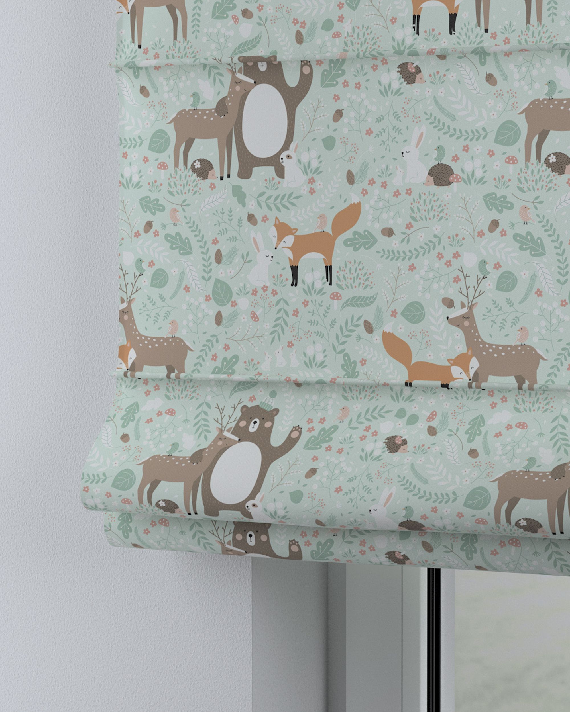 Capri Roman blind colour green fabric patterned (hover)