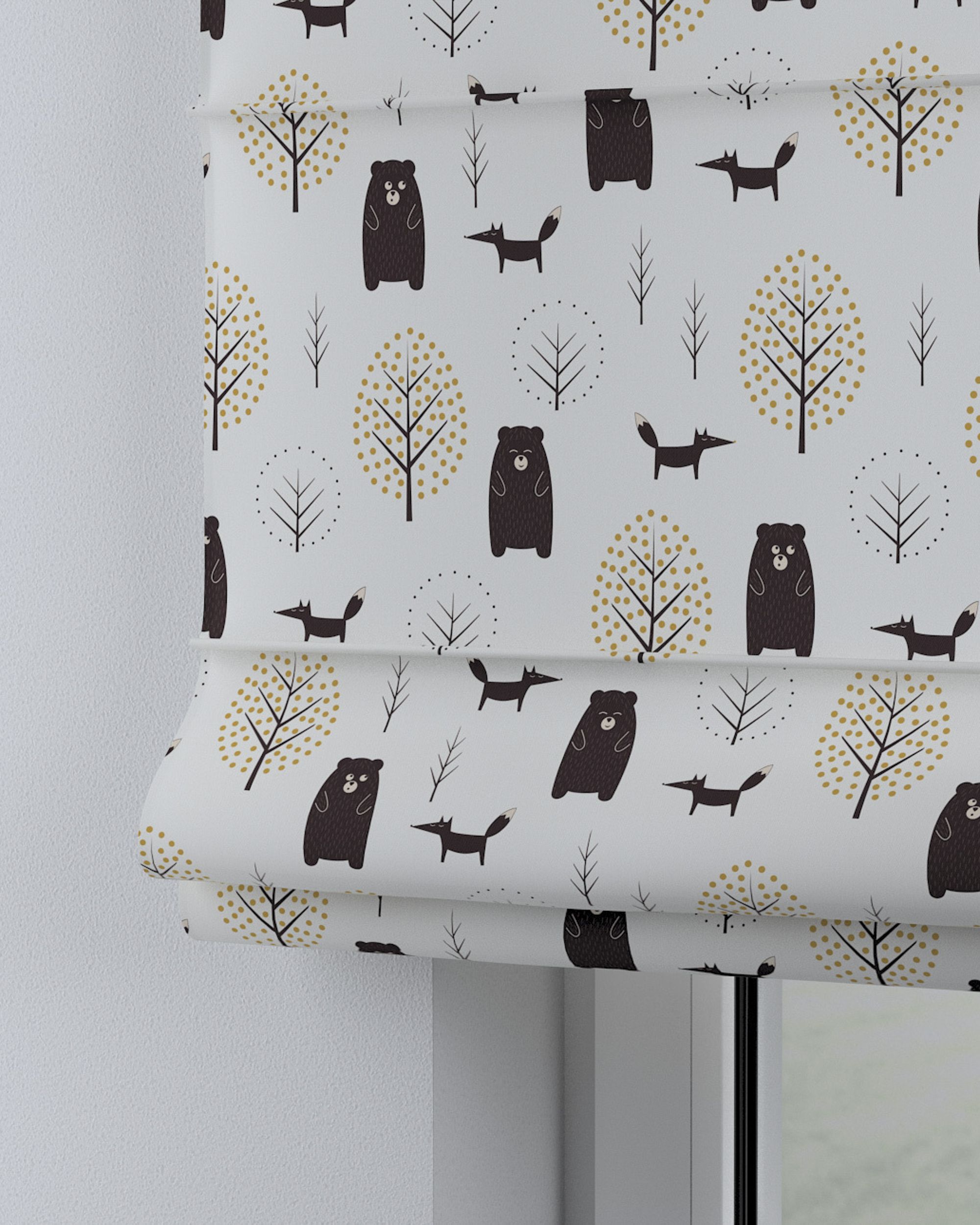 Capri Roman blind colour brown fabric patterned (hover)