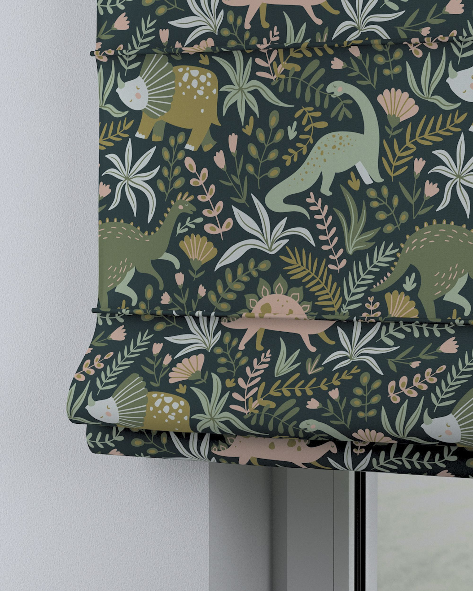 Capri Roman blind colour green fabric patterned (hover)