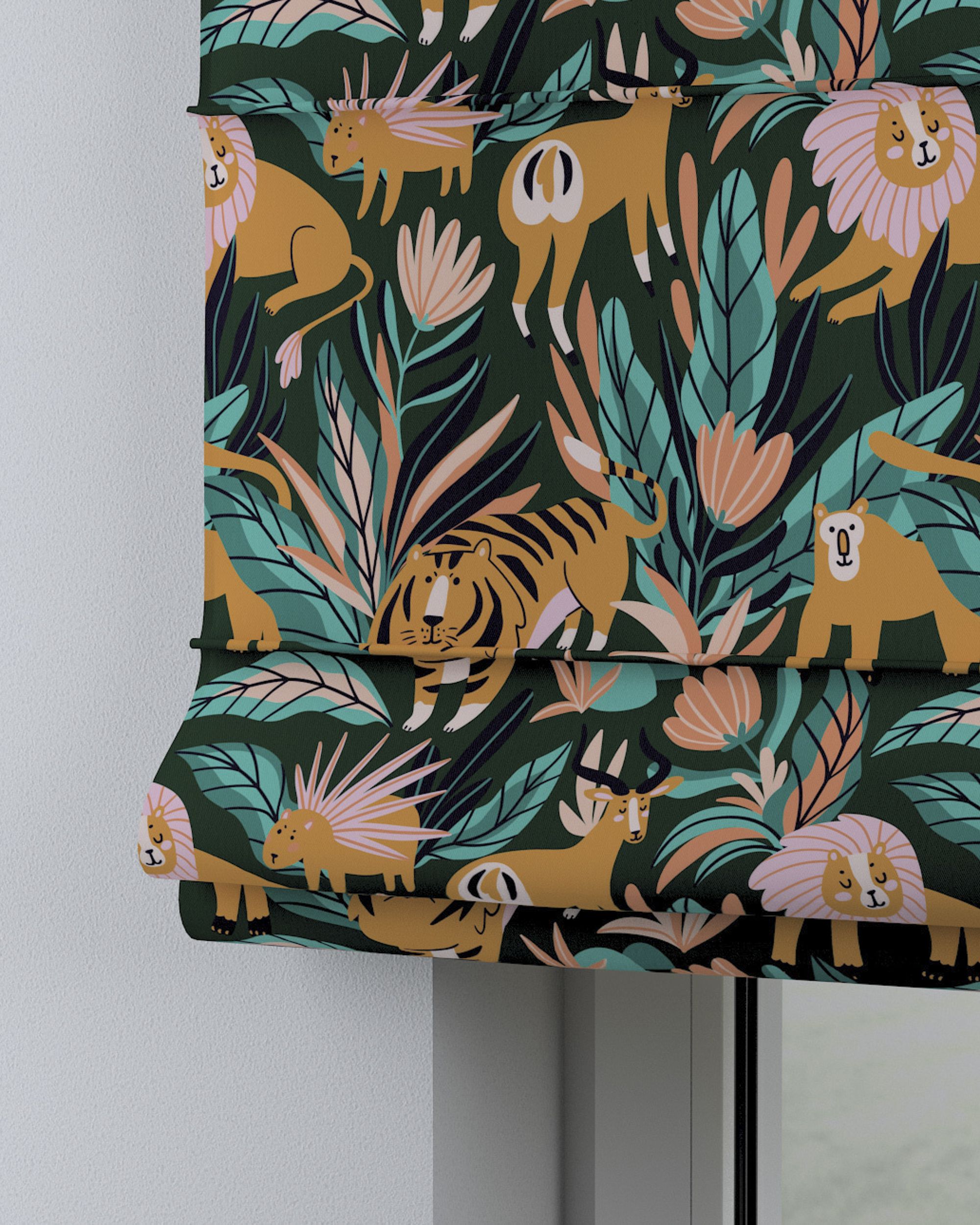 Capri Roman blind colour orange fabric patterned (hover)