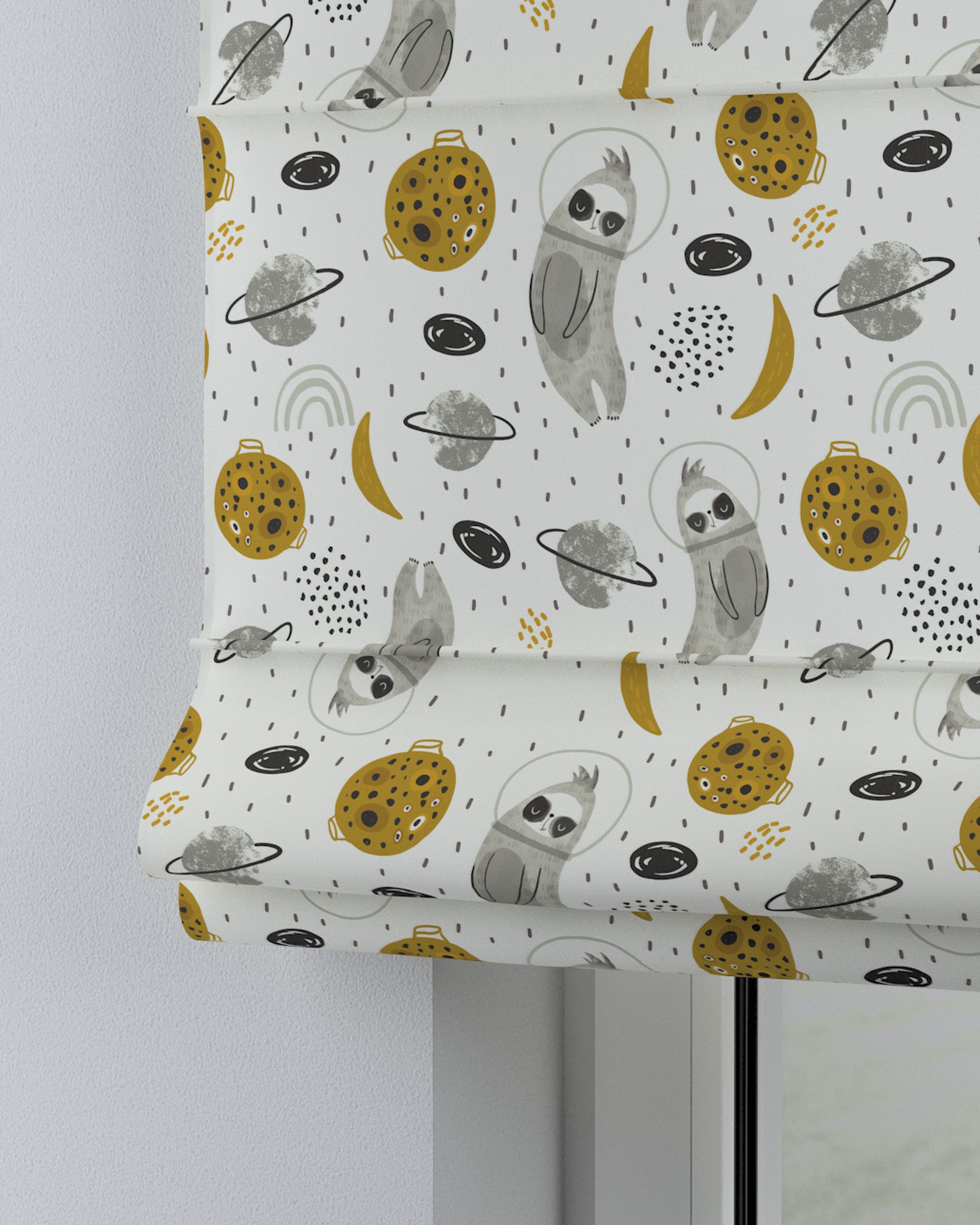 Capri Roman blind colour white fabric patterned (hover)