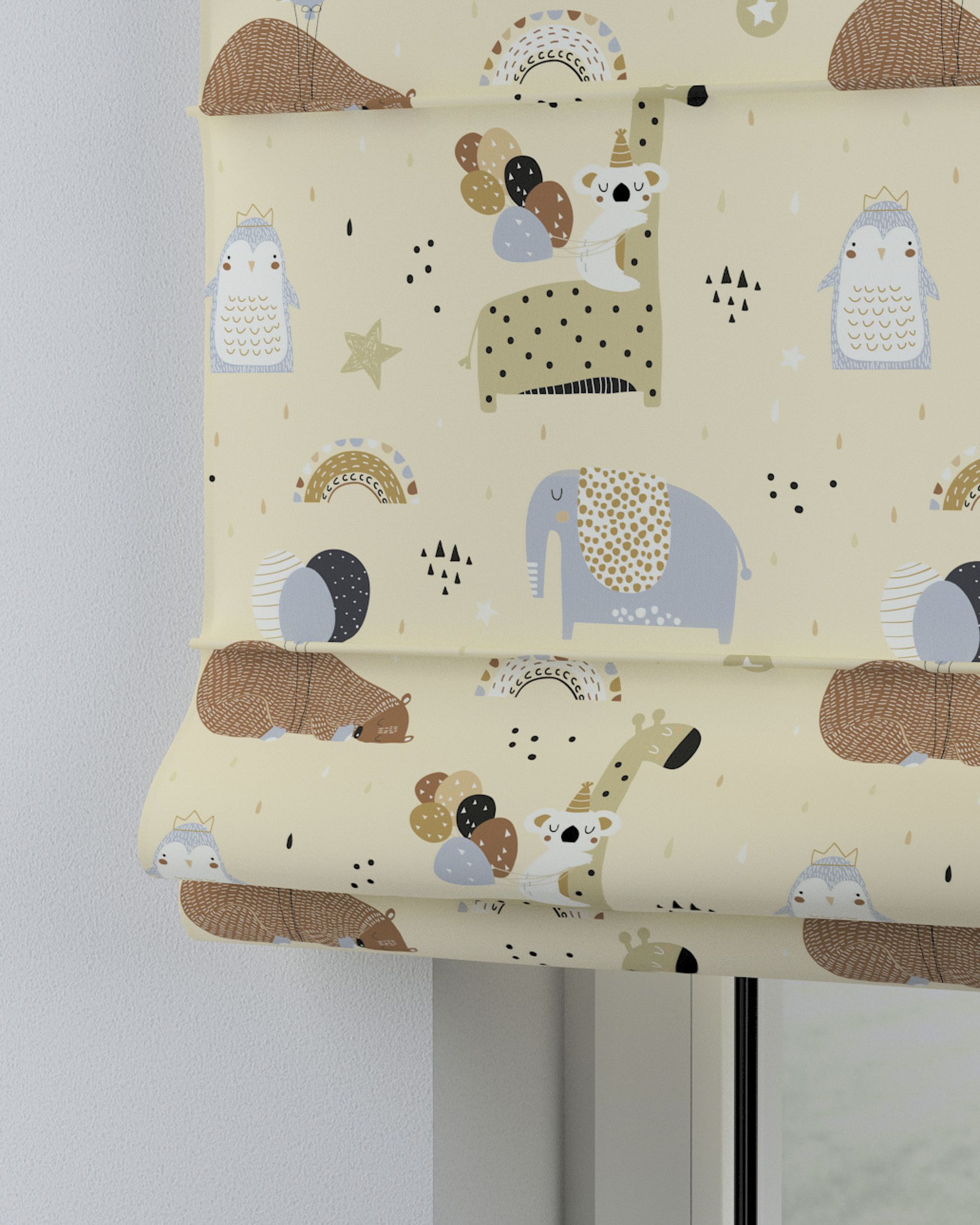 Capri Roman blind colour beige fabric patterned (hover)