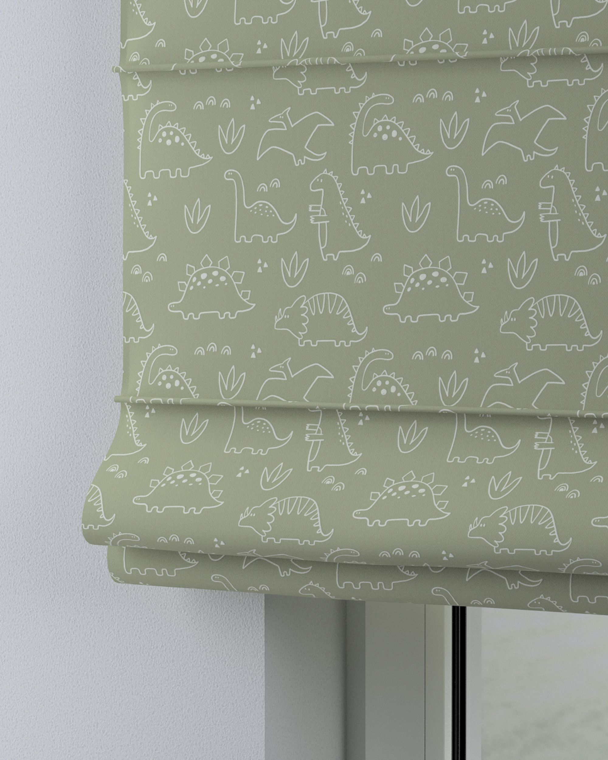 Capri Roman blind colour green fabric patterned (hover)