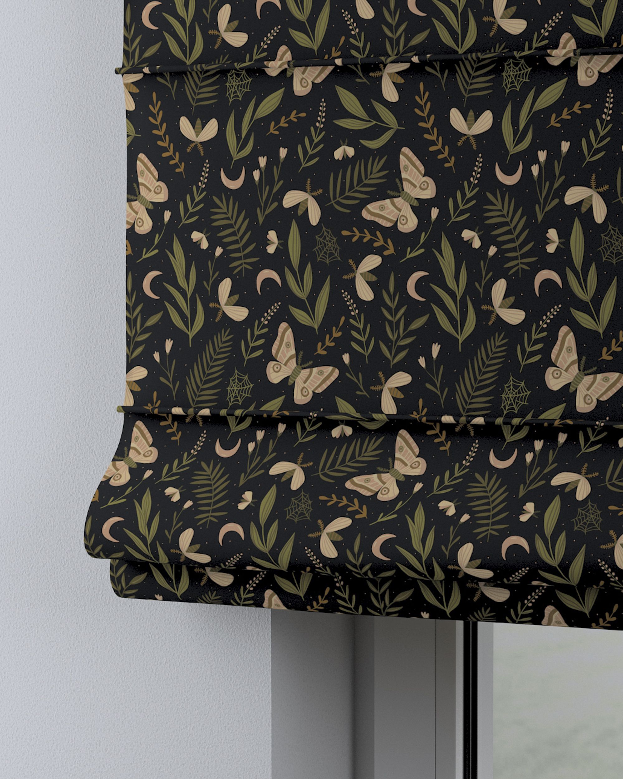 Capri Roman blind colour black fabric patterned (hover)