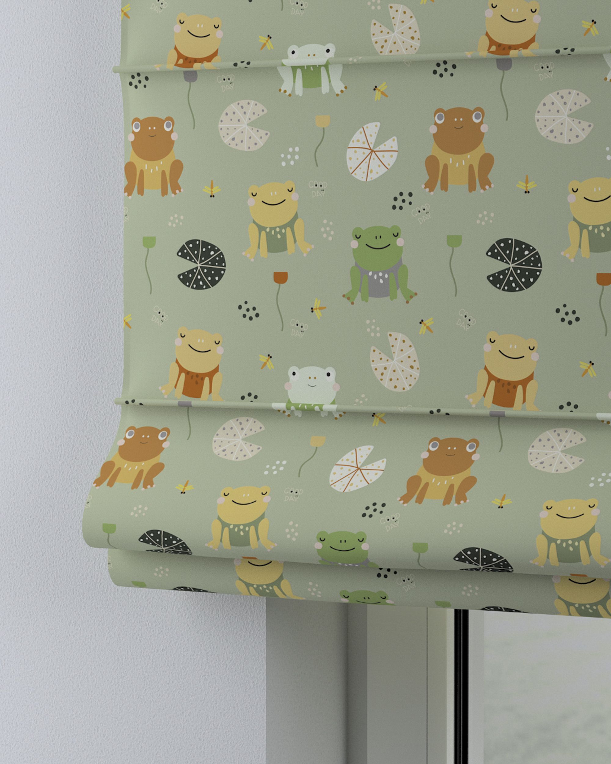 Capri Roman blind colour green fabric patterned (hover)