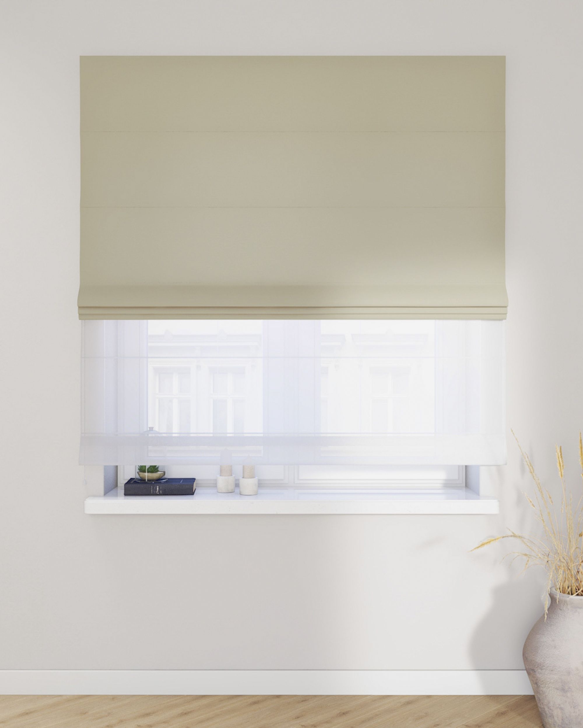 Double layered Roman blind DUO colour beige (hover)