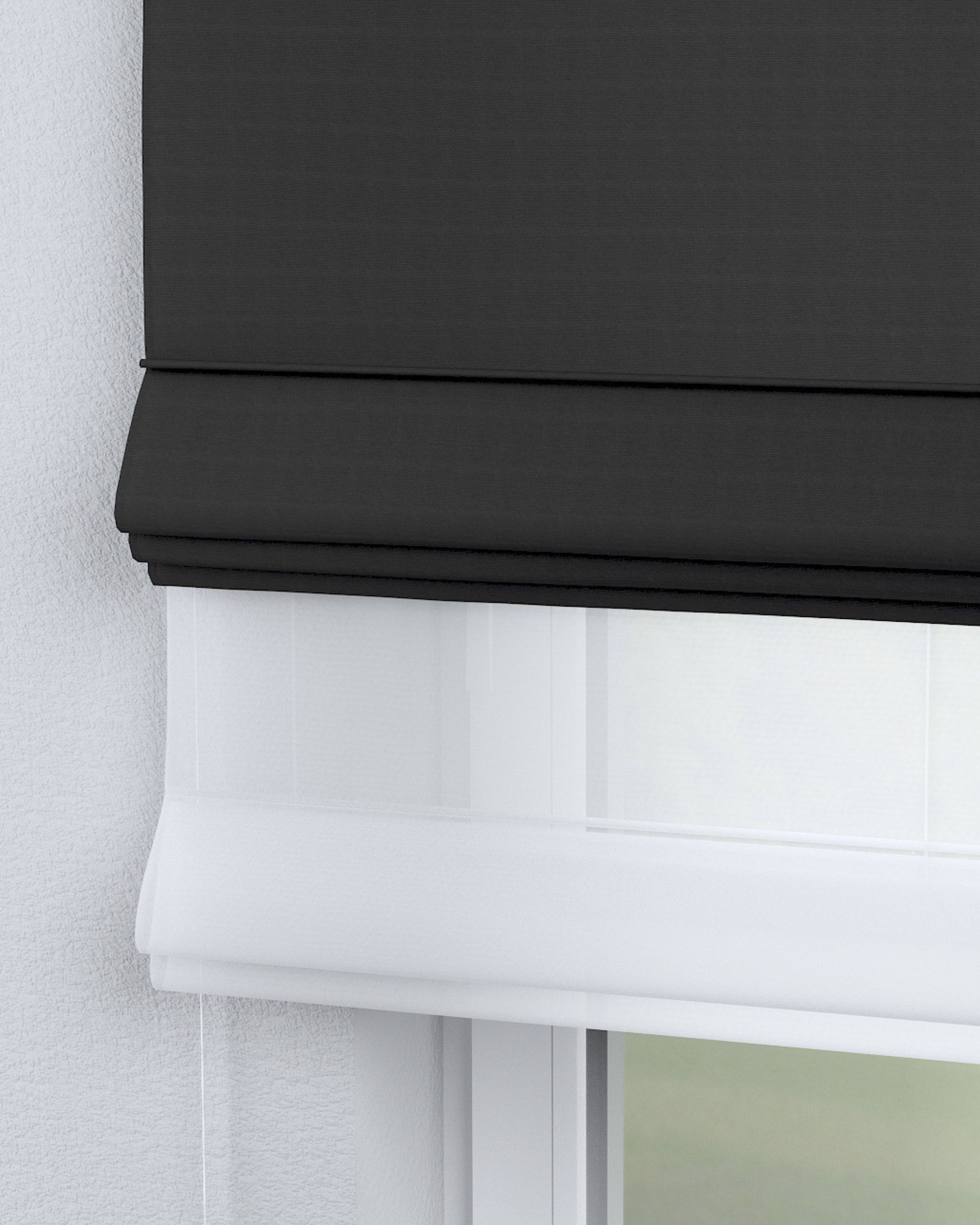 Double layered Roman blind DUO colour black (hover)