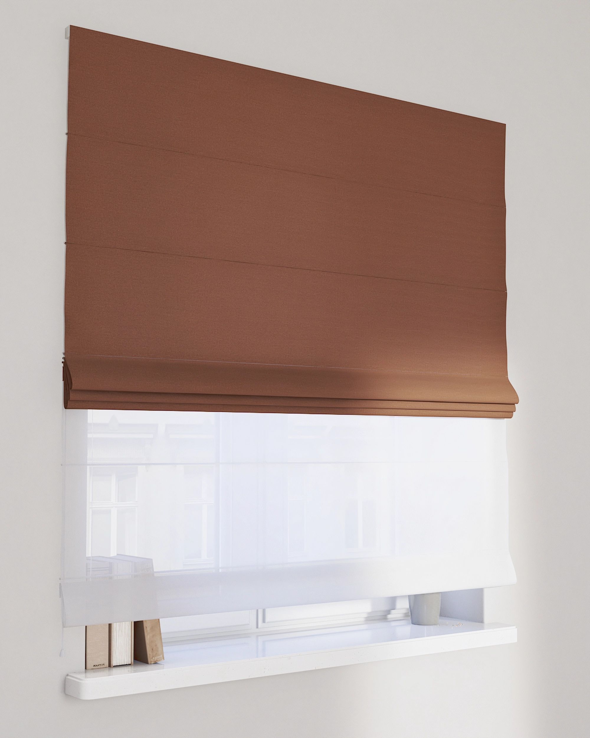 Double layered Roman blind DUO colour brown