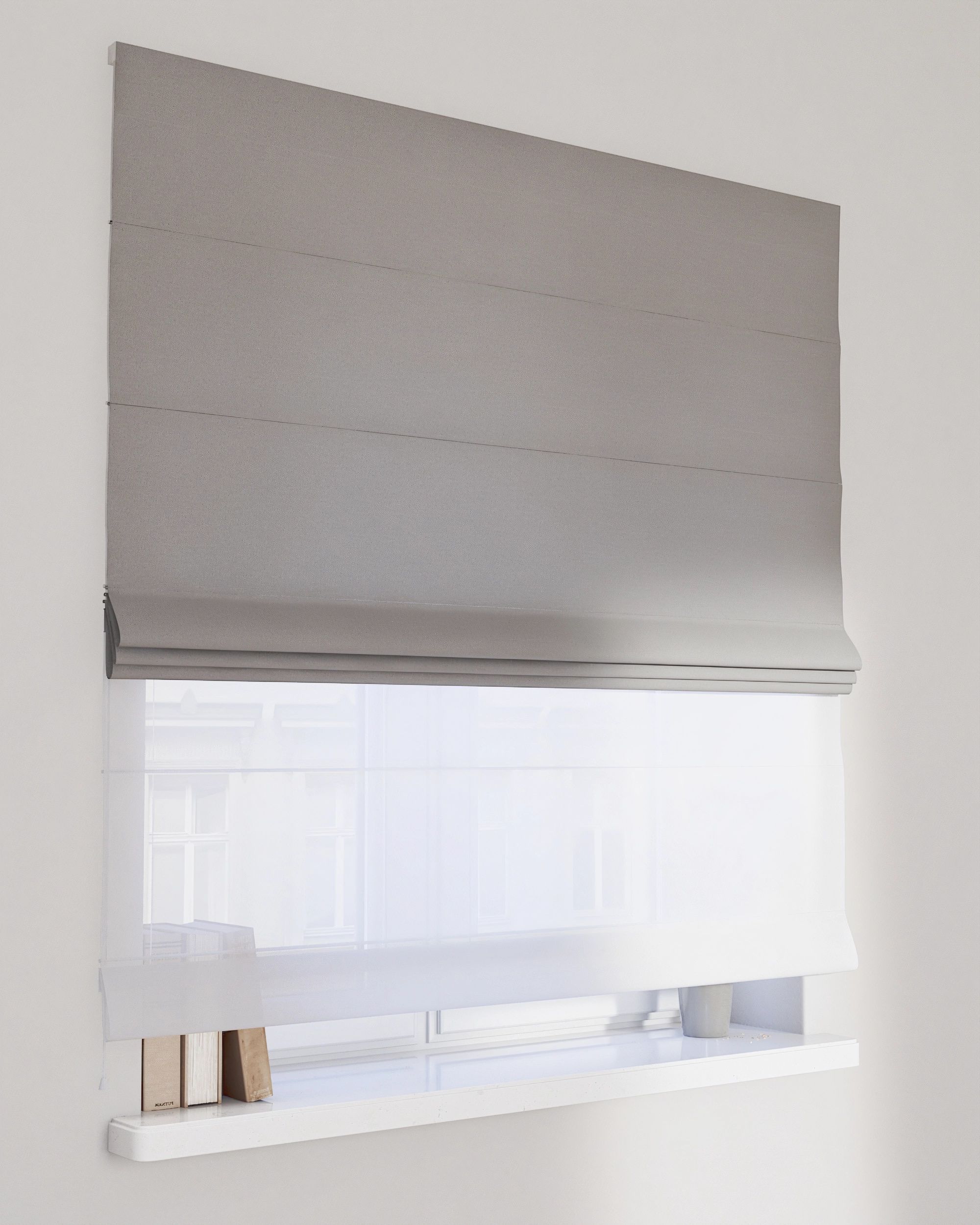 Double layered Roman blind DUO colour grey
