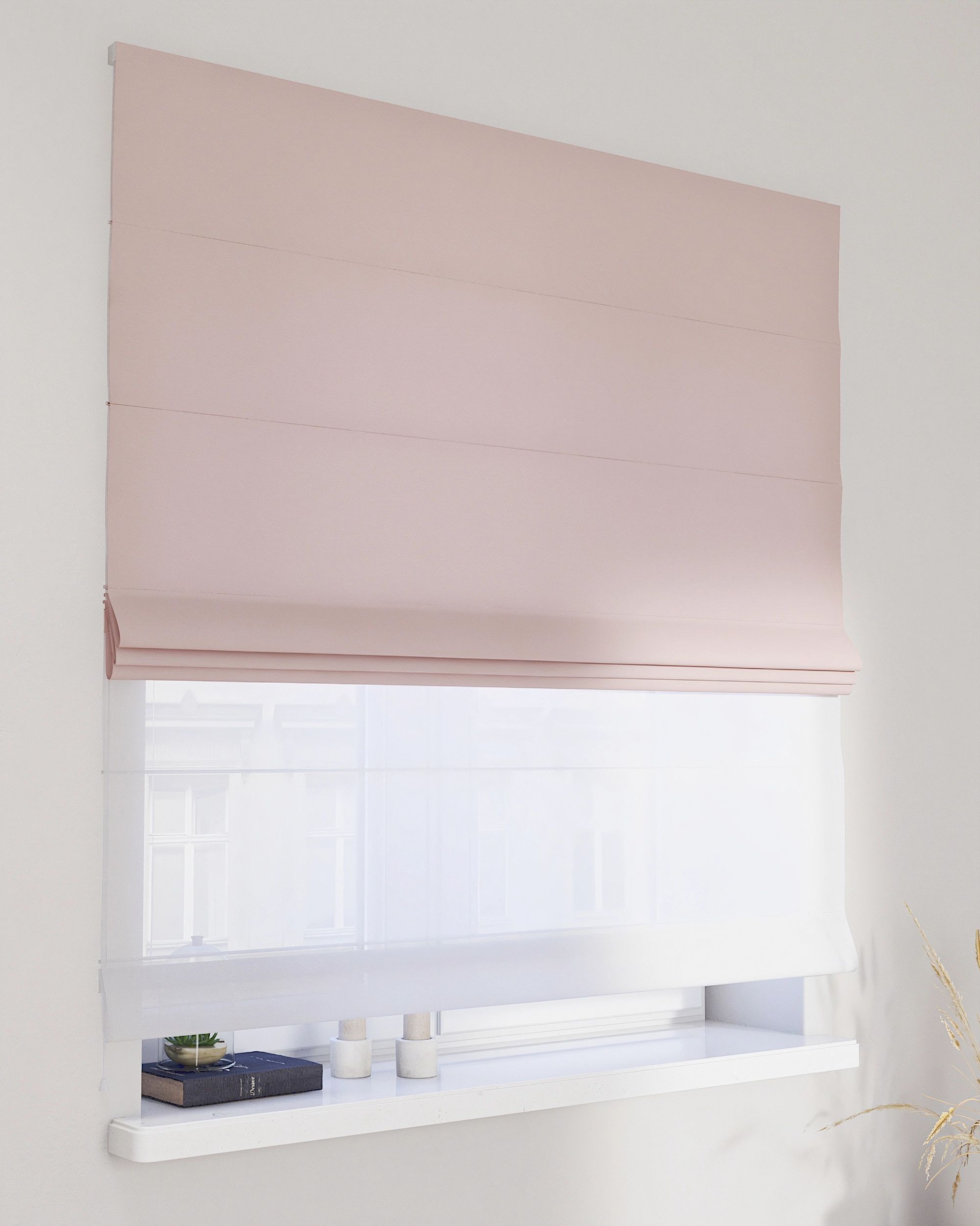 Double layered Roman blind DUO colour pink