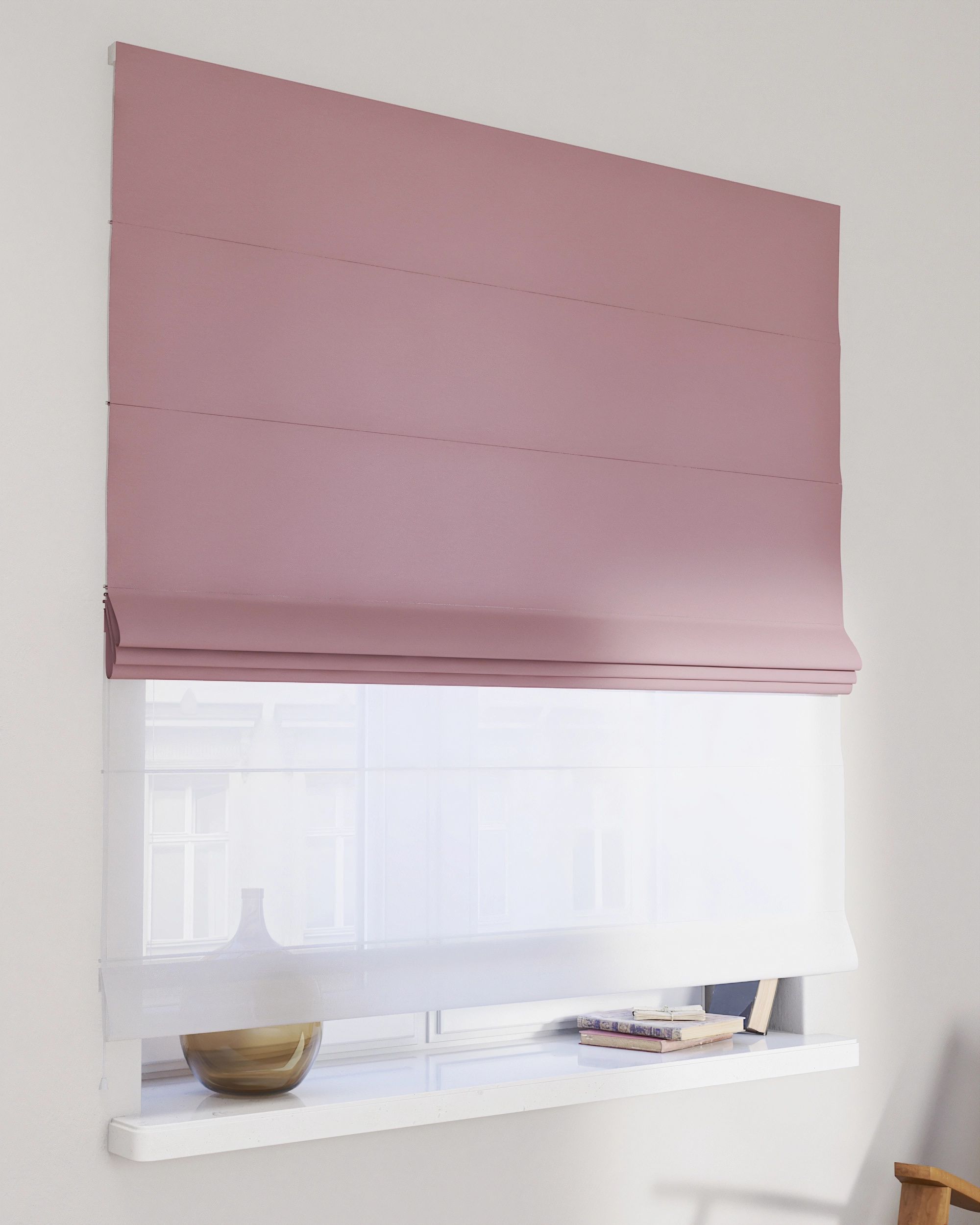 Double layered Roman blind DUO colour pink