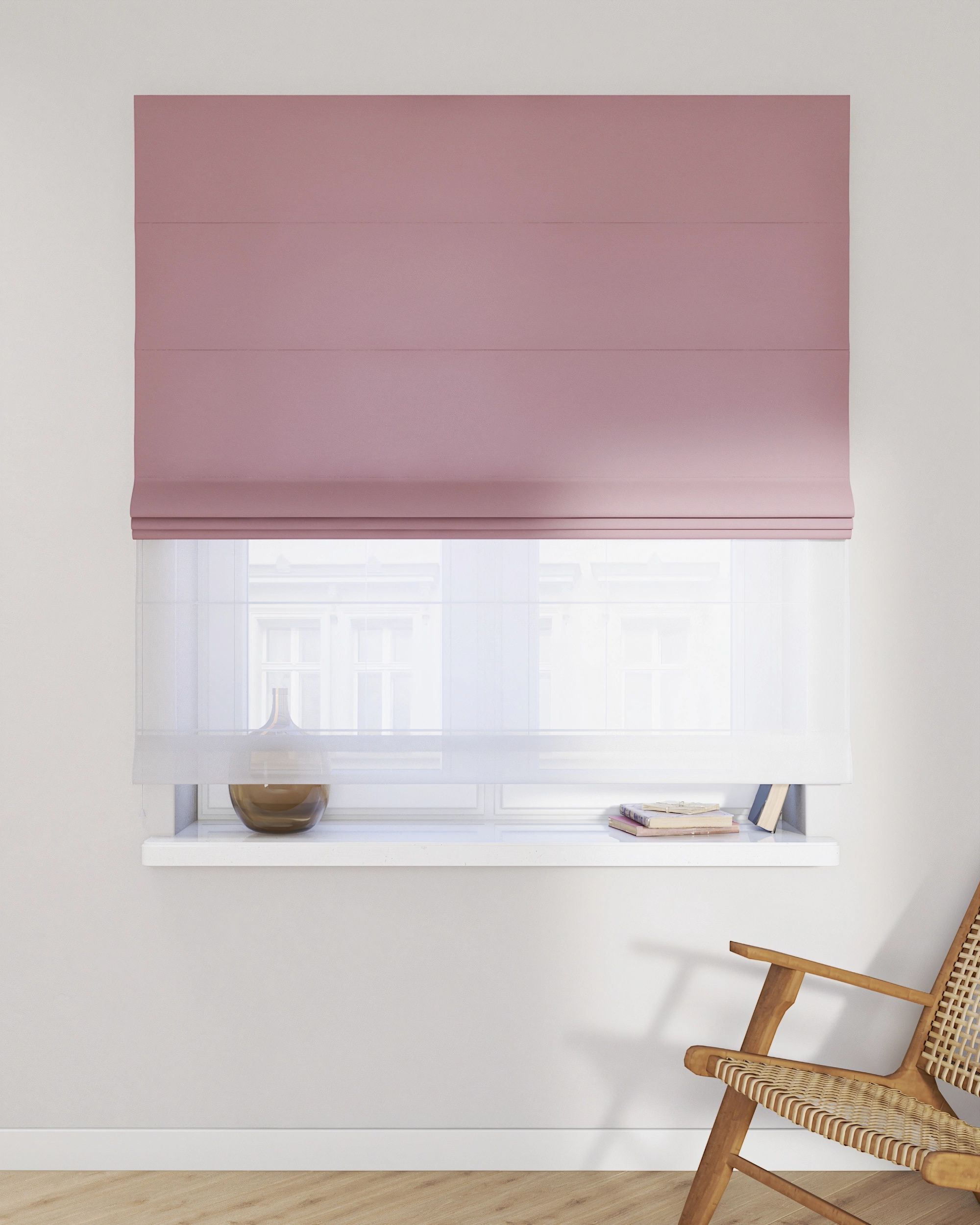 Double layered Roman blind DUO colour pink (hover)