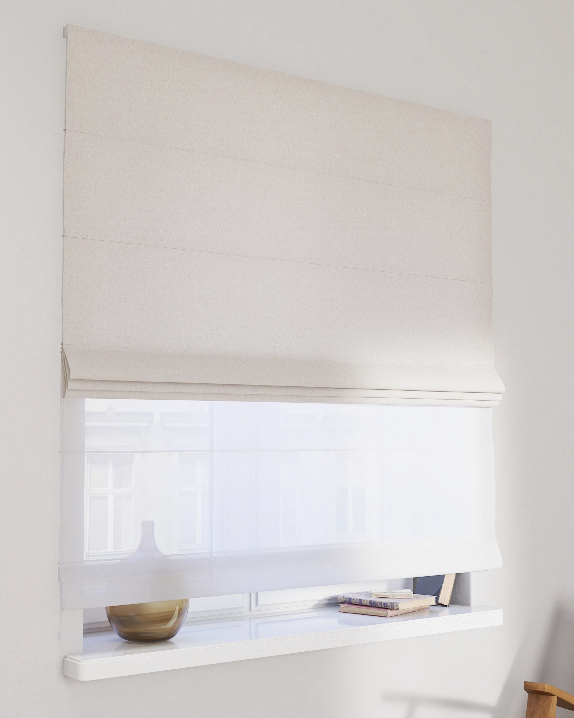 Double layered Roman blind DUO colour beige