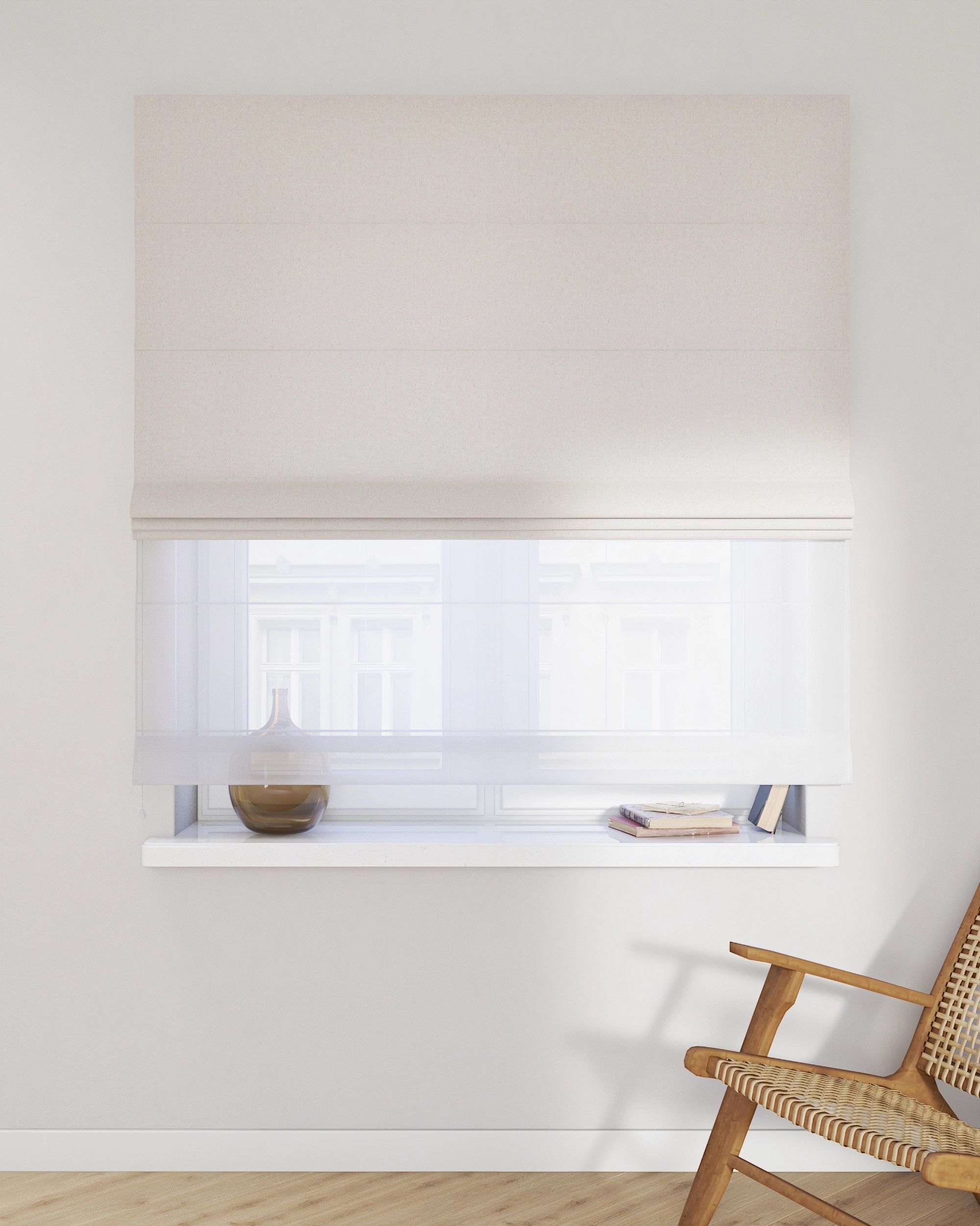 Double layered Roman blind DUO colour beige (hover)