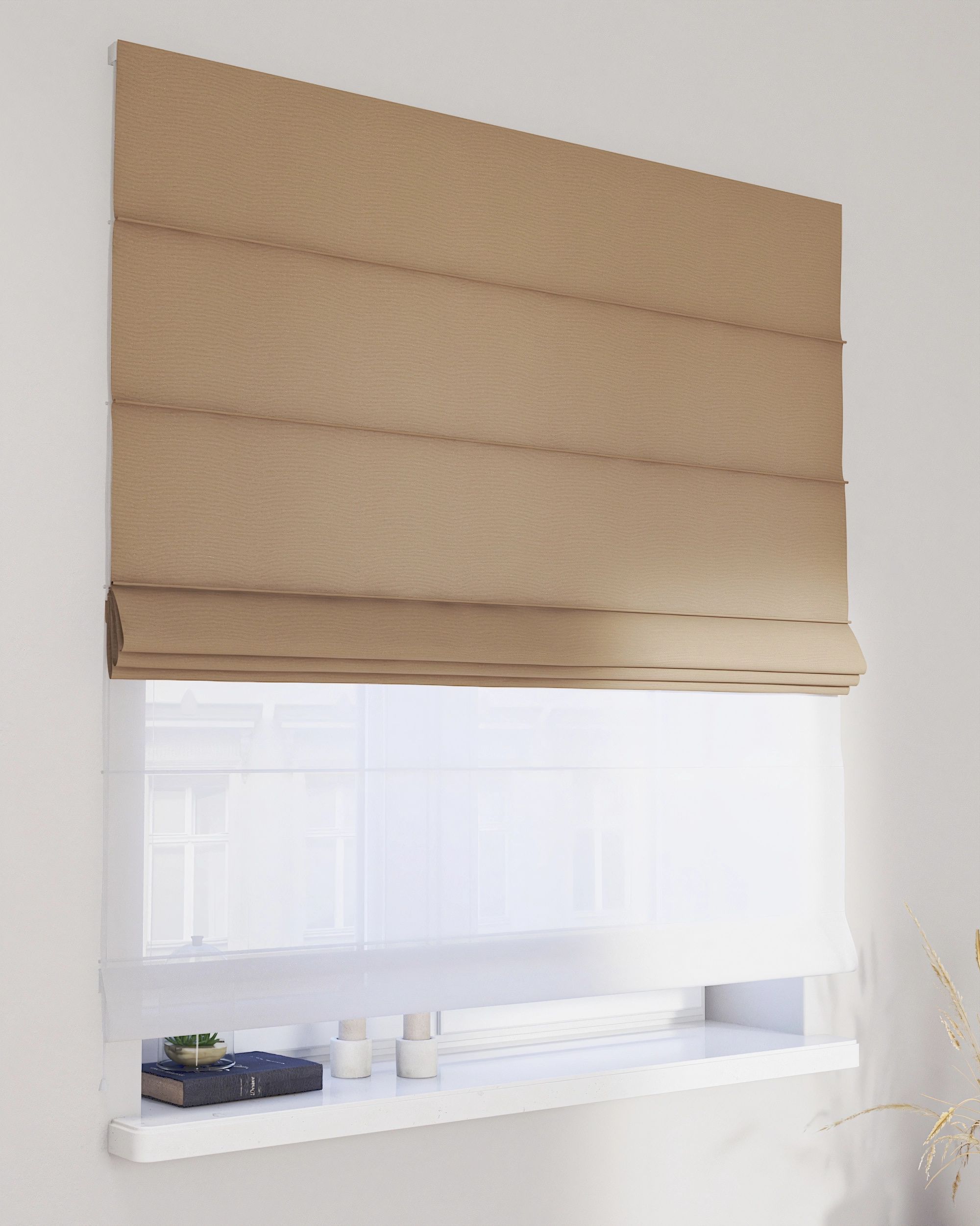 Double layered Roman blind DUO colour beige