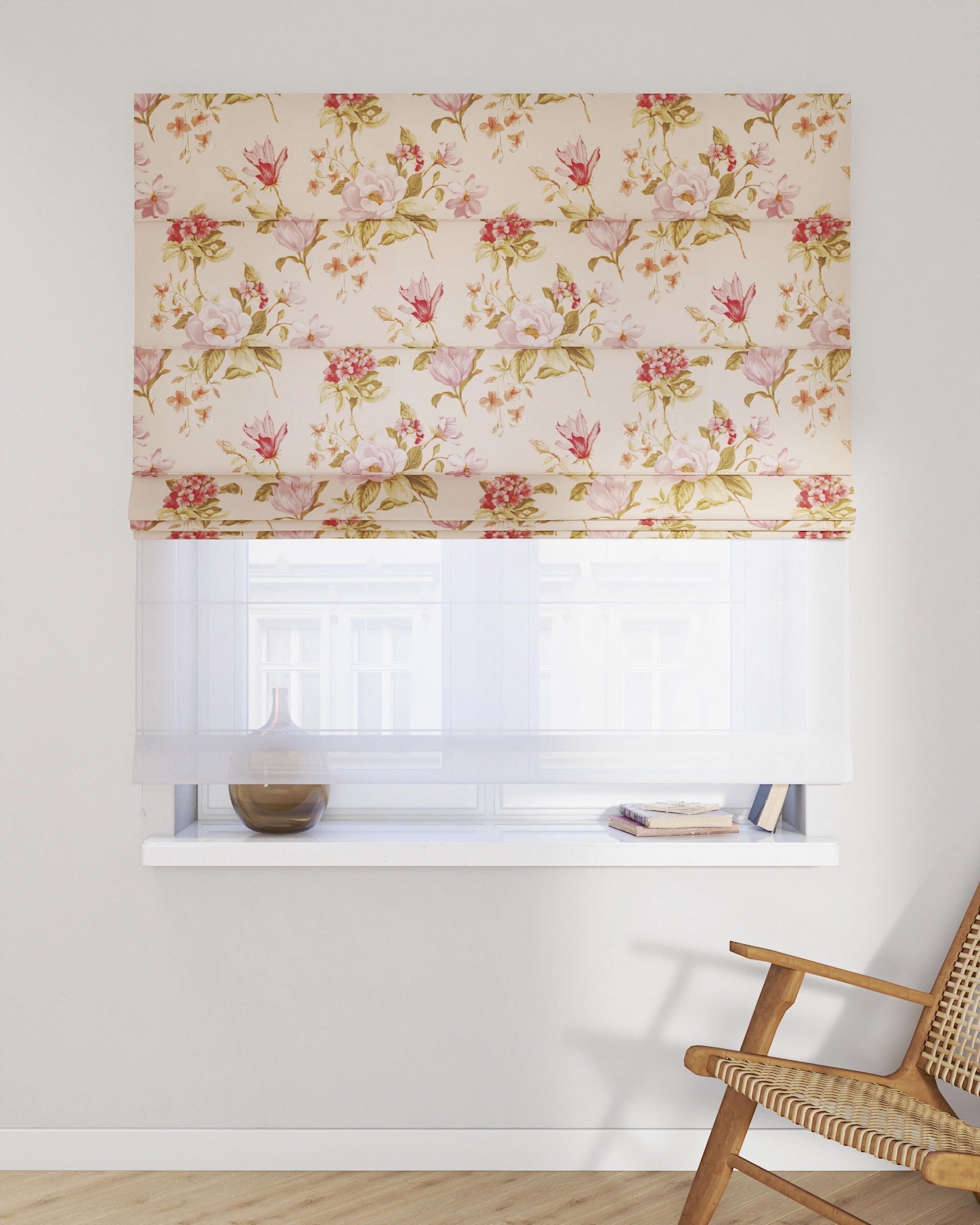 Double layered Roman blind DUO colour multicolour fabric patterned (hover)