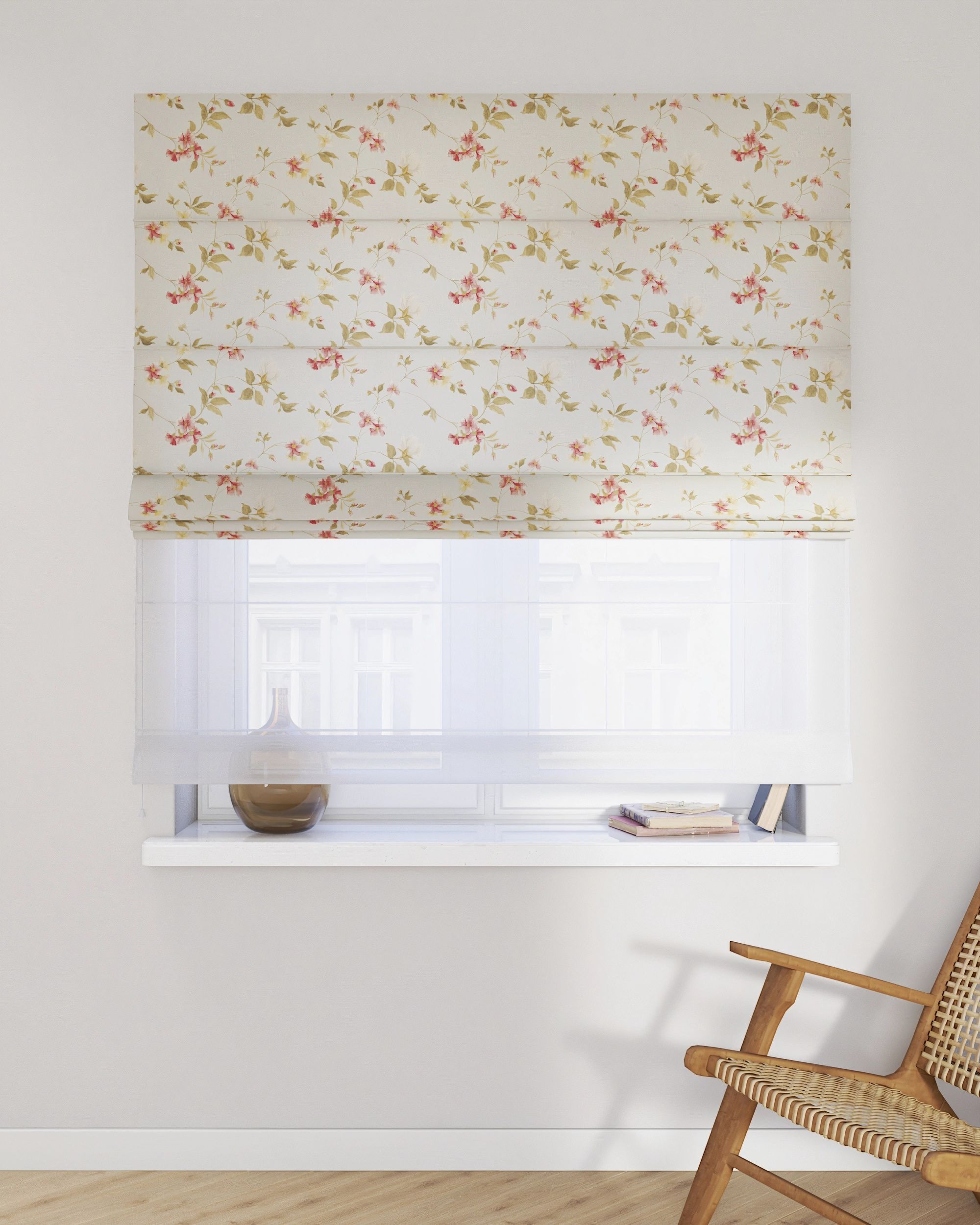 Double layered Roman blind DUO colour multicolour fabric patterned (hover)