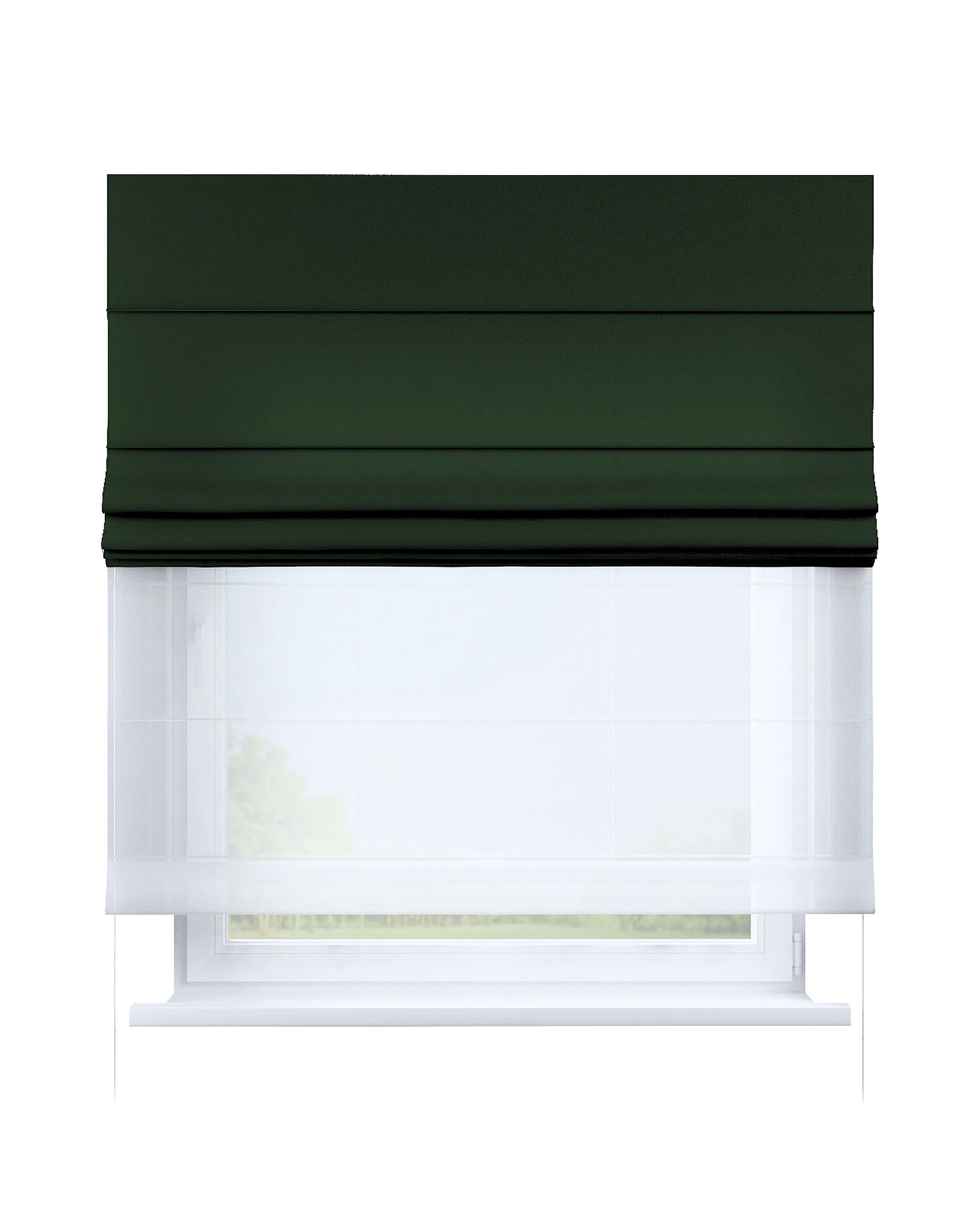 Double layered Roman blind DUO colour green