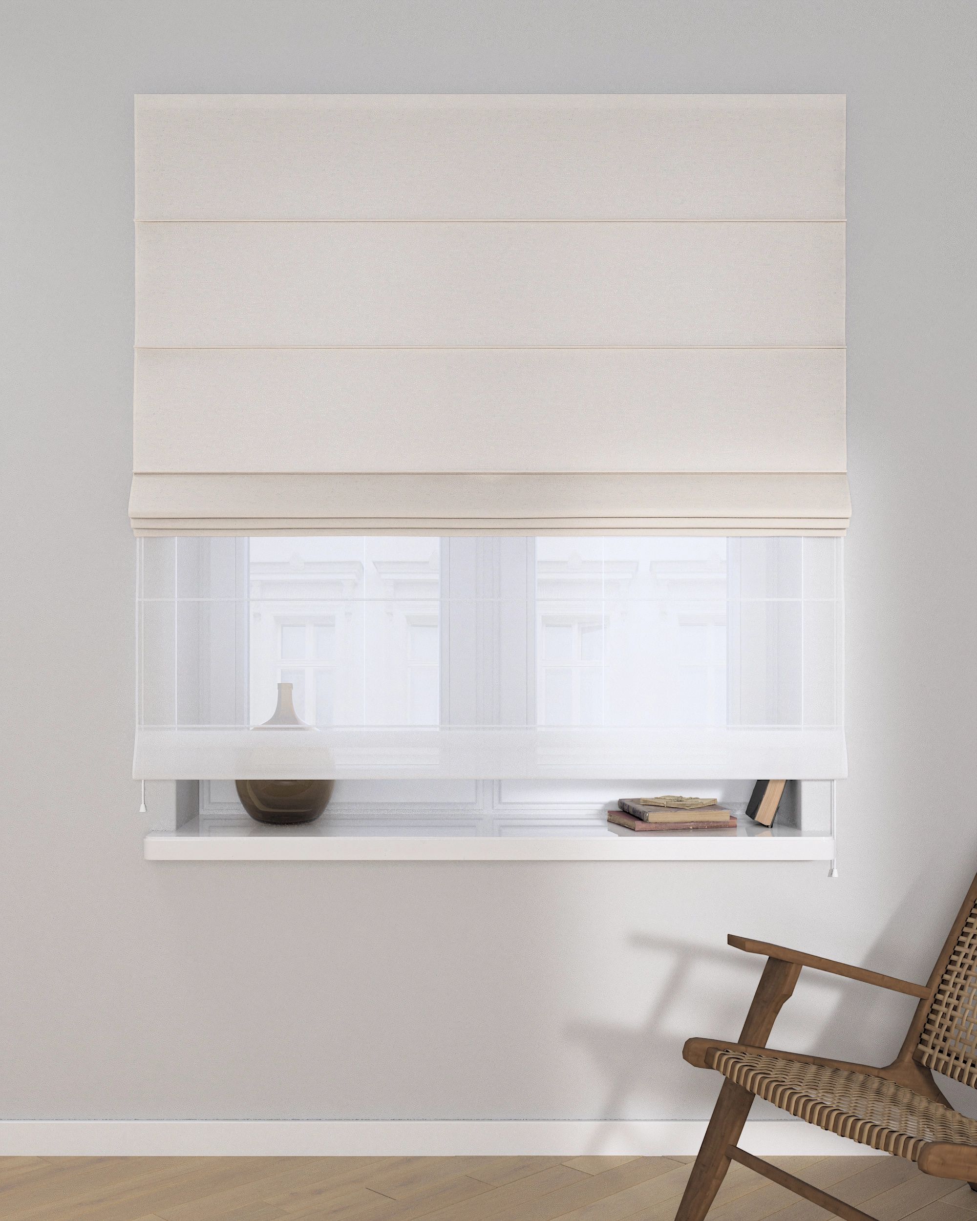 Double layered Roman blind DUO colour beige