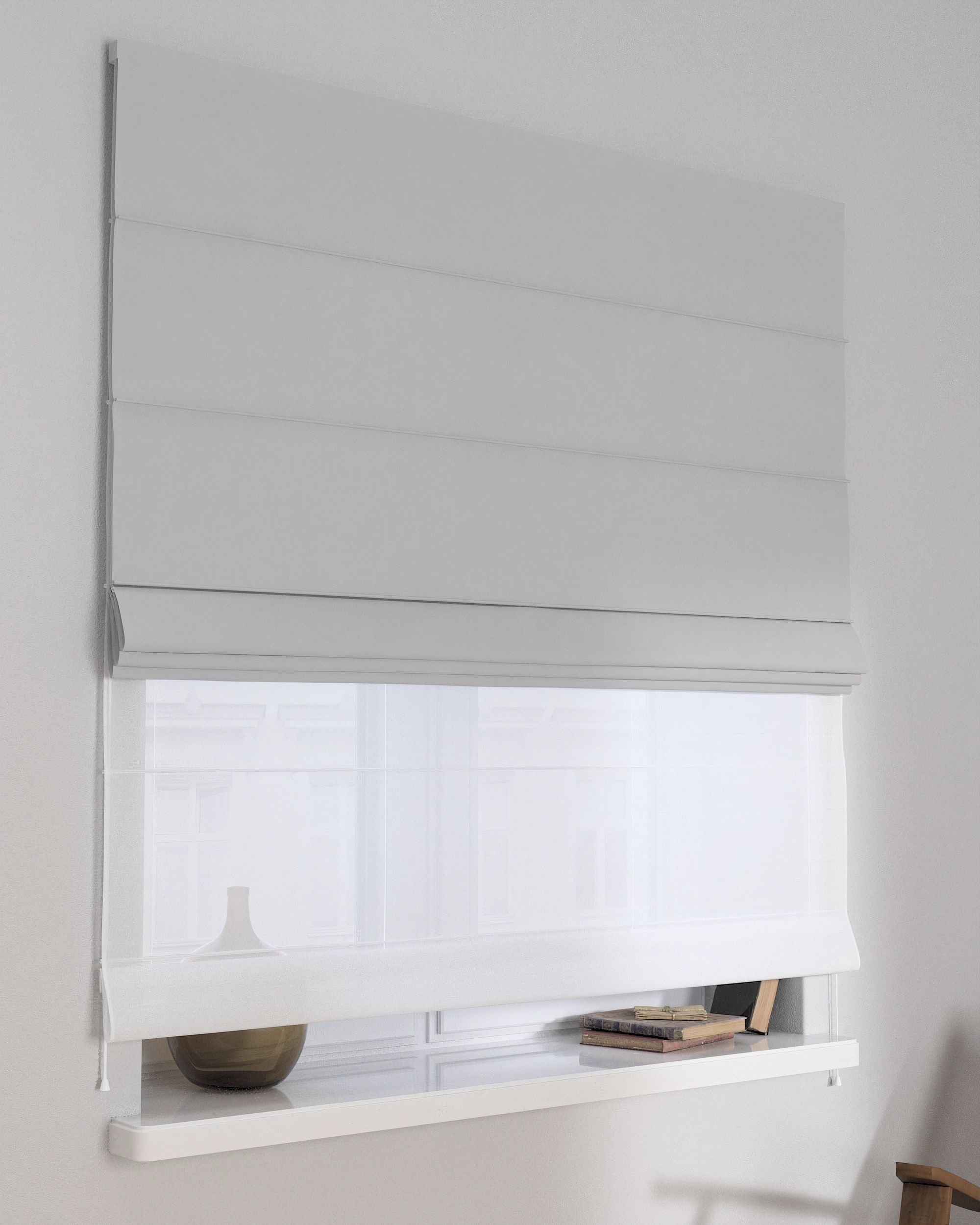 Double layered Roman blind DUO colour grey