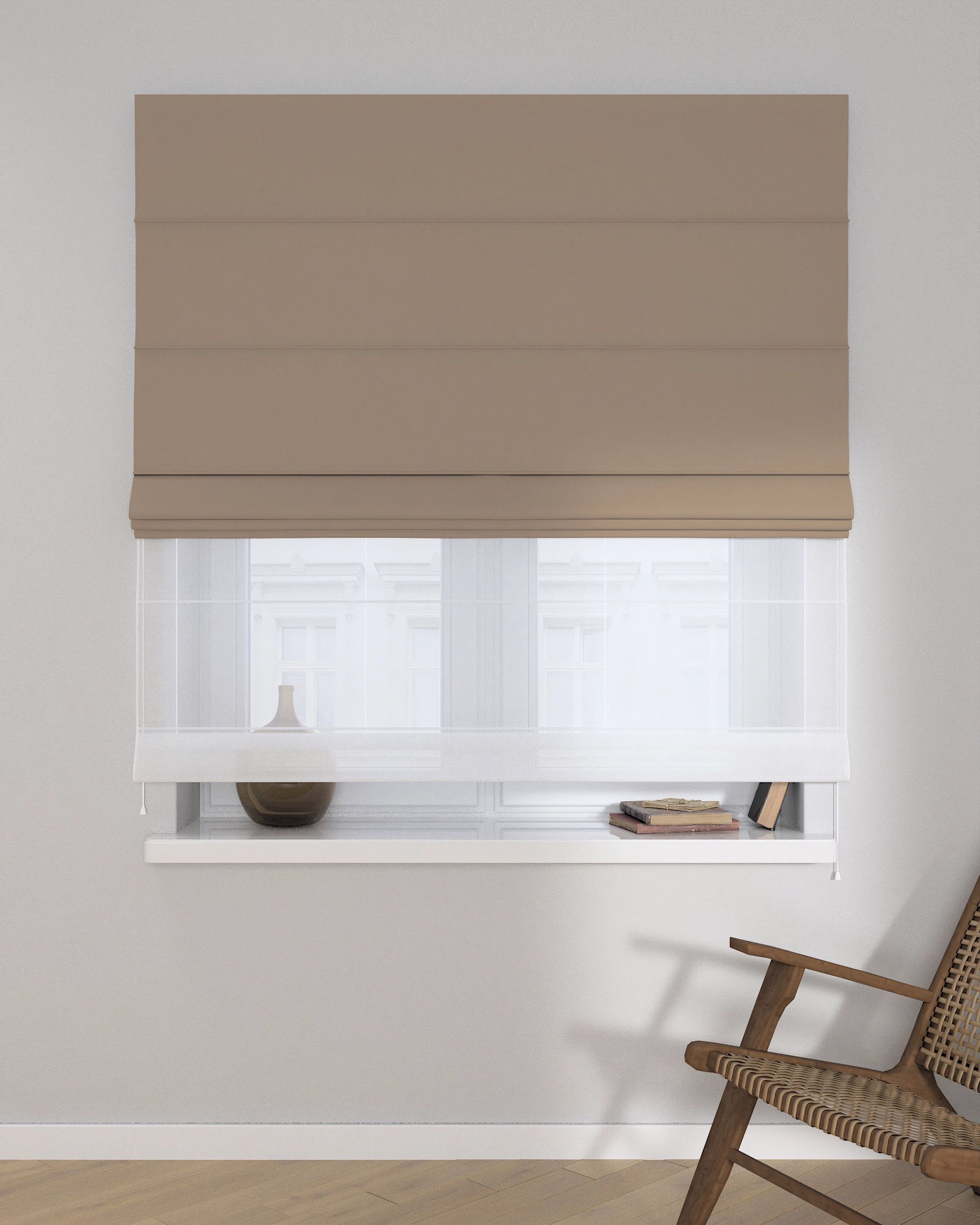 Double layered Roman blind DUO colour beige (hover)
