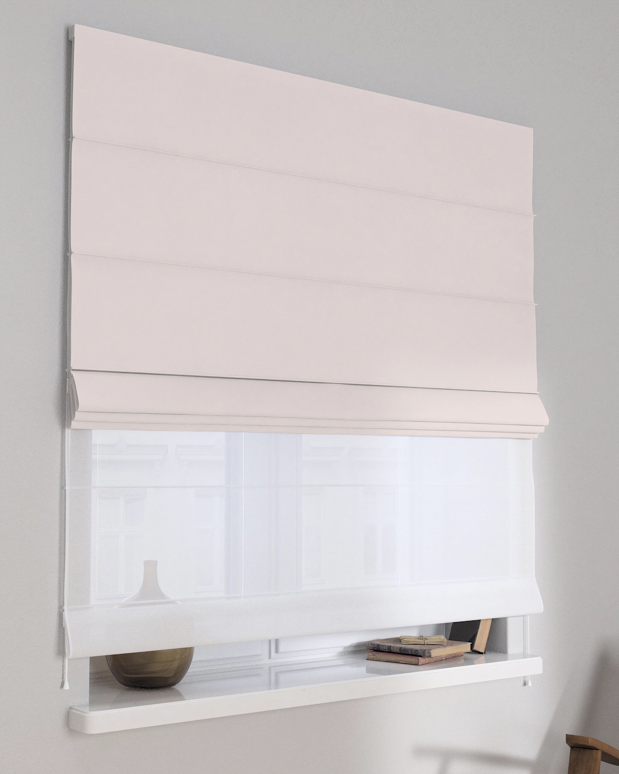 Double layered Roman blind DUO colour cream
