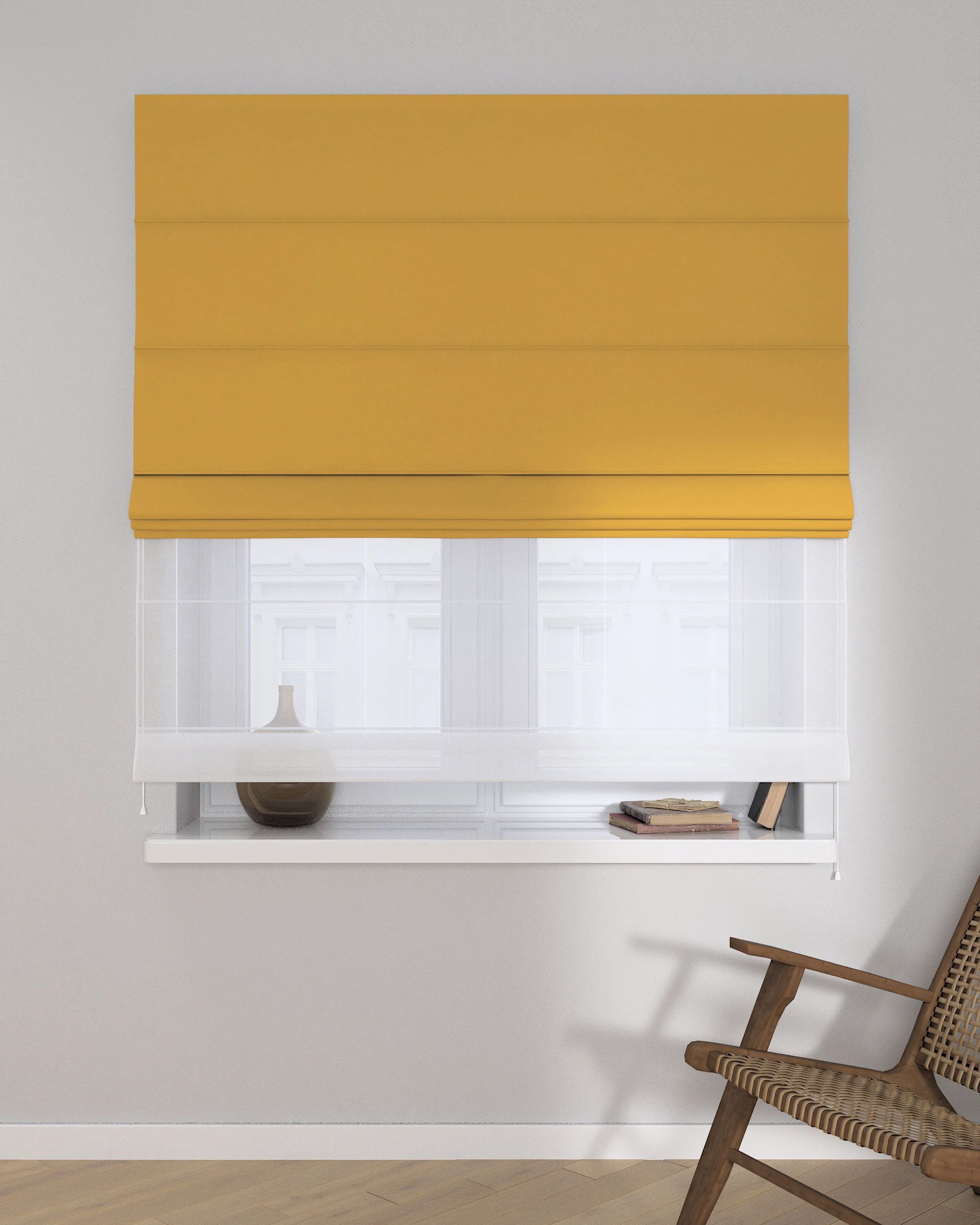 Double layered Roman blind DUO colour yellow (hover)
