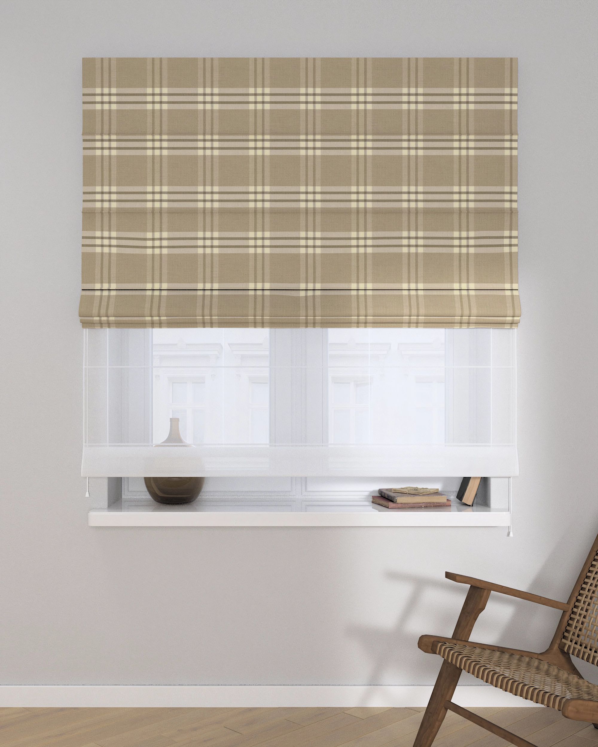Double layered Roman blind DUO colour beige (hover)