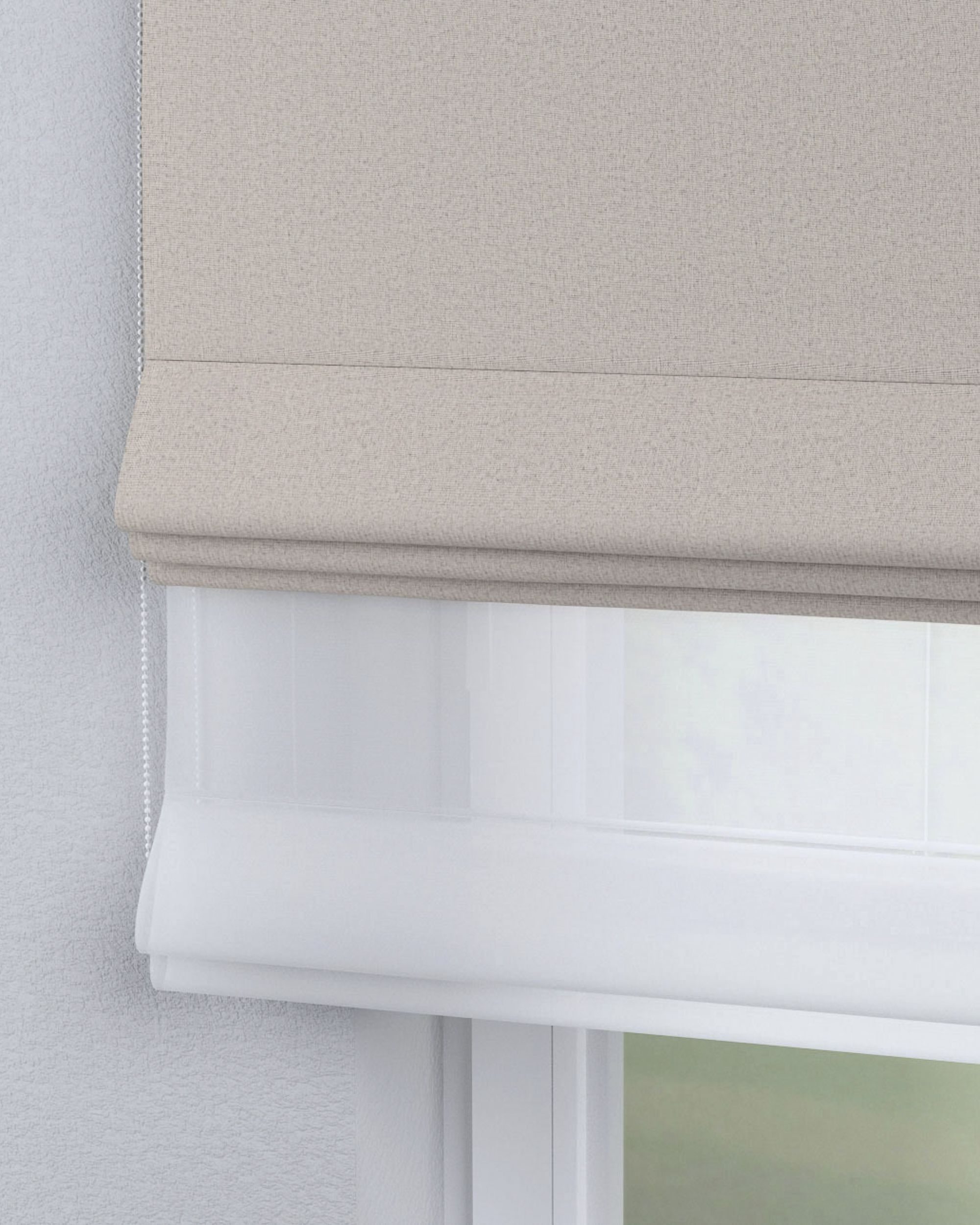 Double layered Roman blind DUO colour beige fabric blackout (hover)