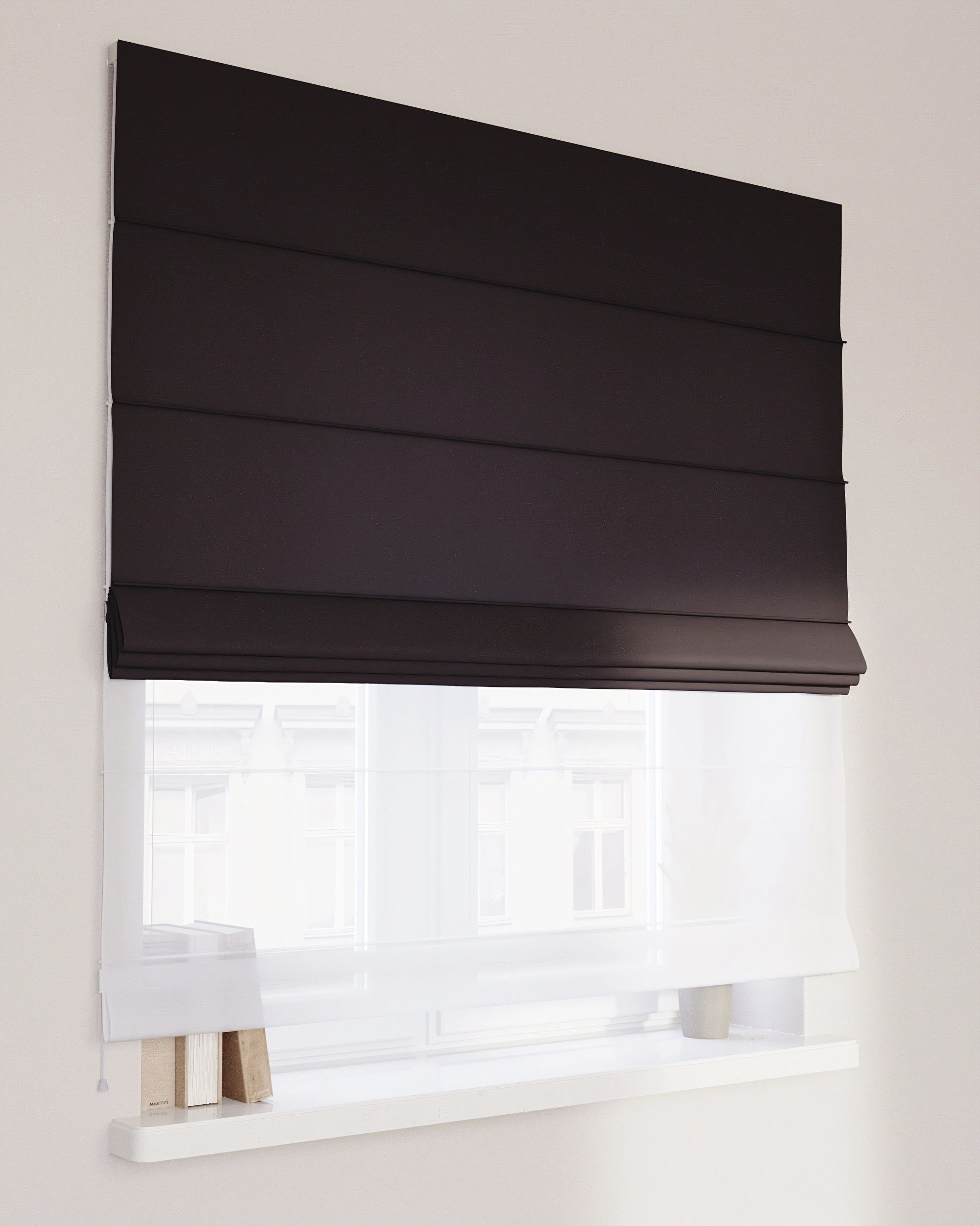 Double layered Roman blind DUO colour grey